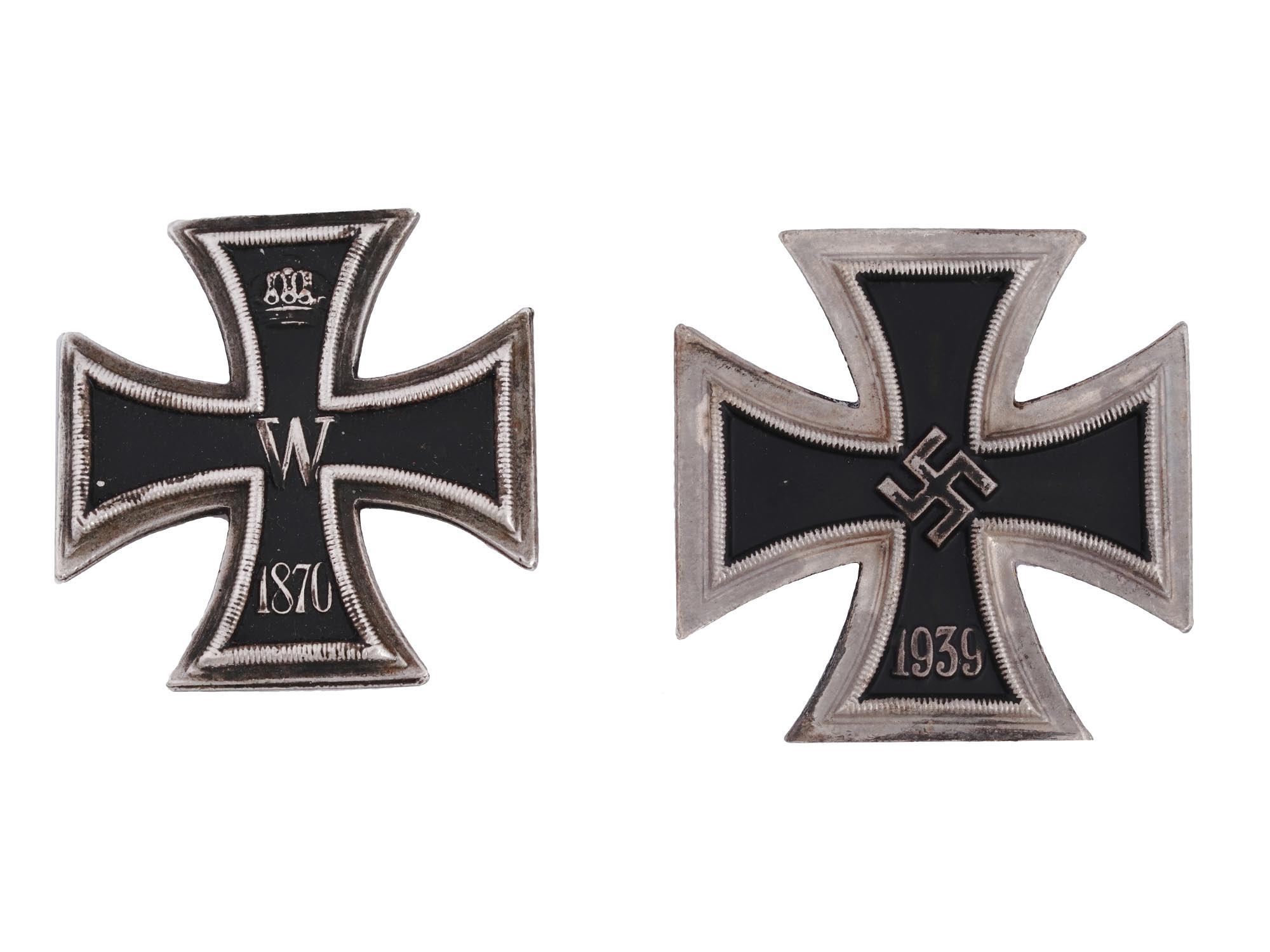 GERMAN WWI AND  WWII NAZI GERMAN IRON CROSSES SET PIC-0