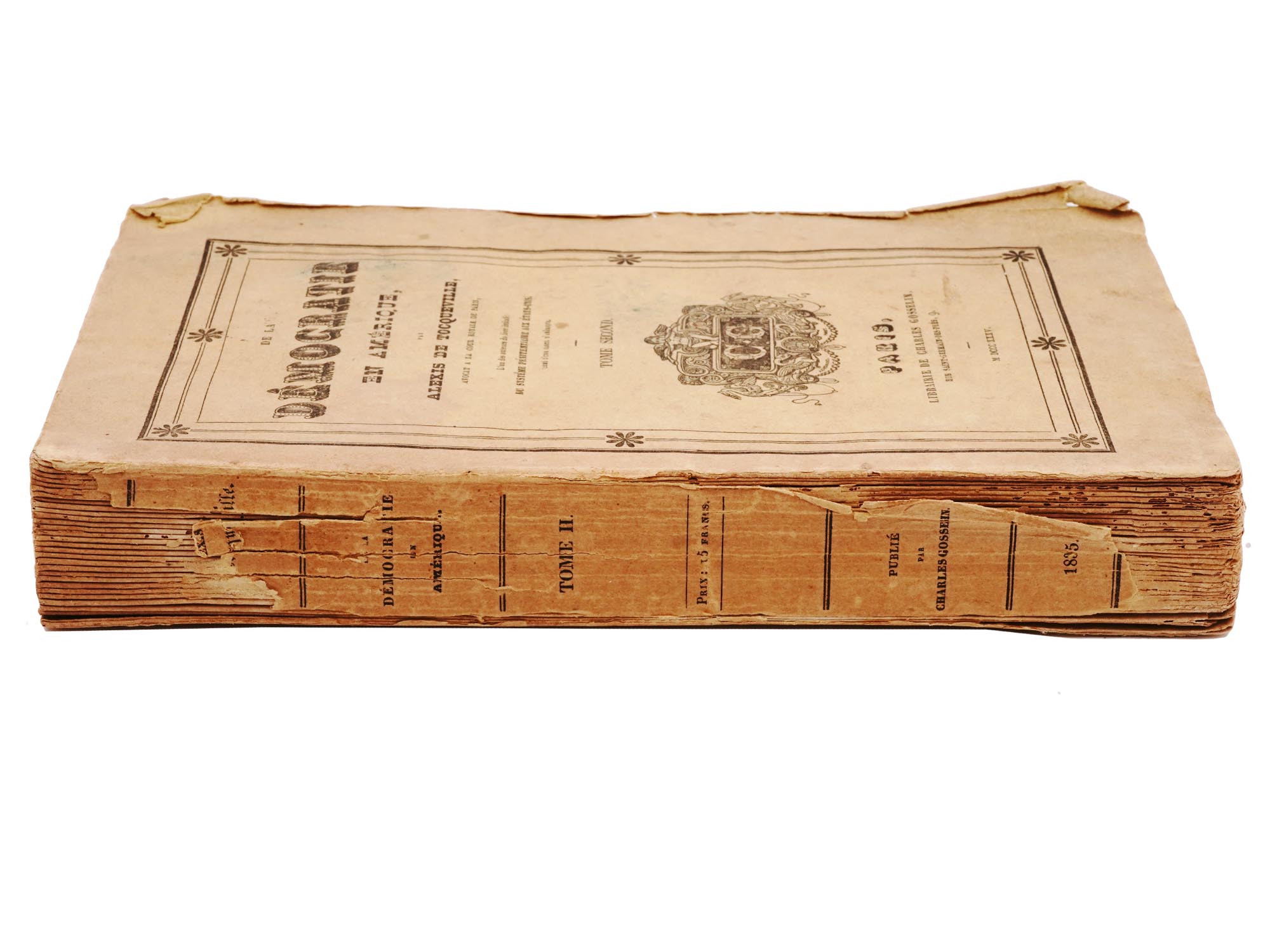 1835 DEMOCRATIE EN AMERIQUE VOL II BOOK BY TOCQUEVILLE PIC-3