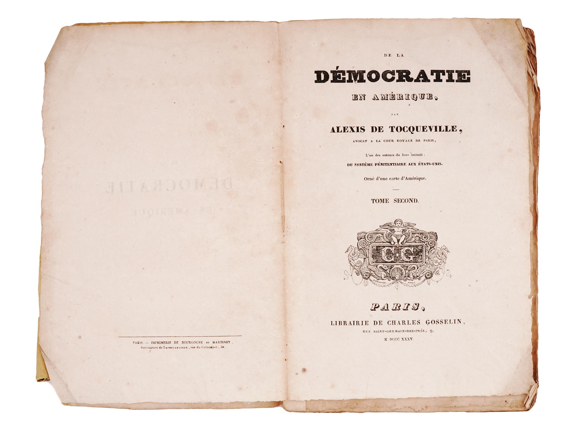 1835 DEMOCRATIE EN AMERIQUE VOL II BOOK BY TOCQUEVILLE PIC-5