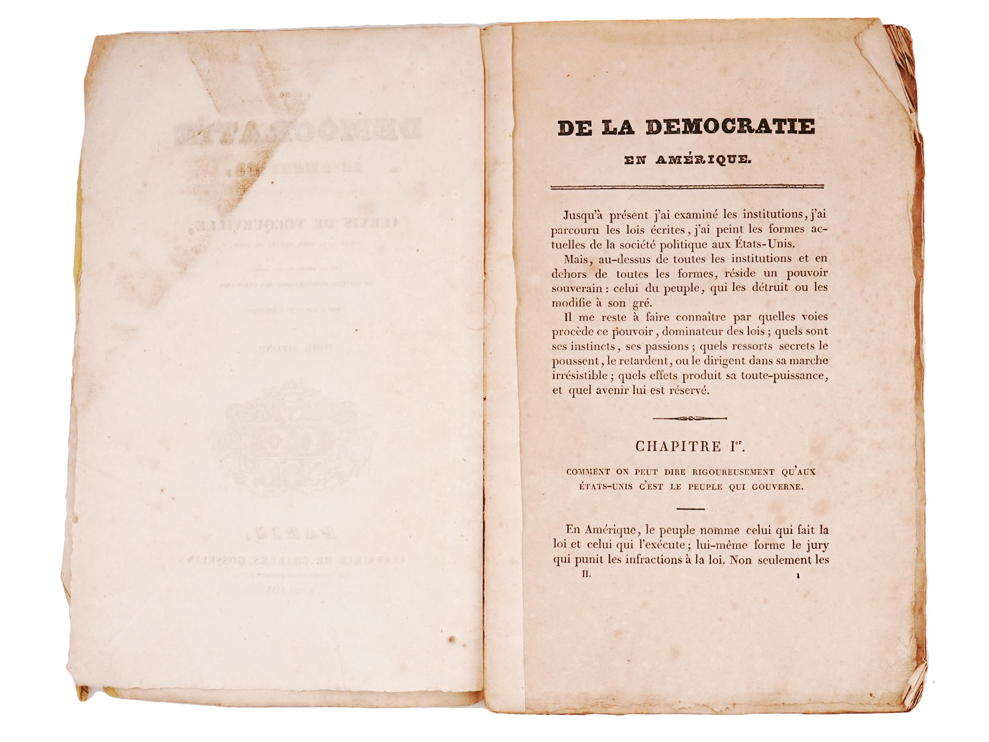 1835 DEMOCRATIE EN AMERIQUE VOL II BOOK BY TOCQUEVILLE PIC-6