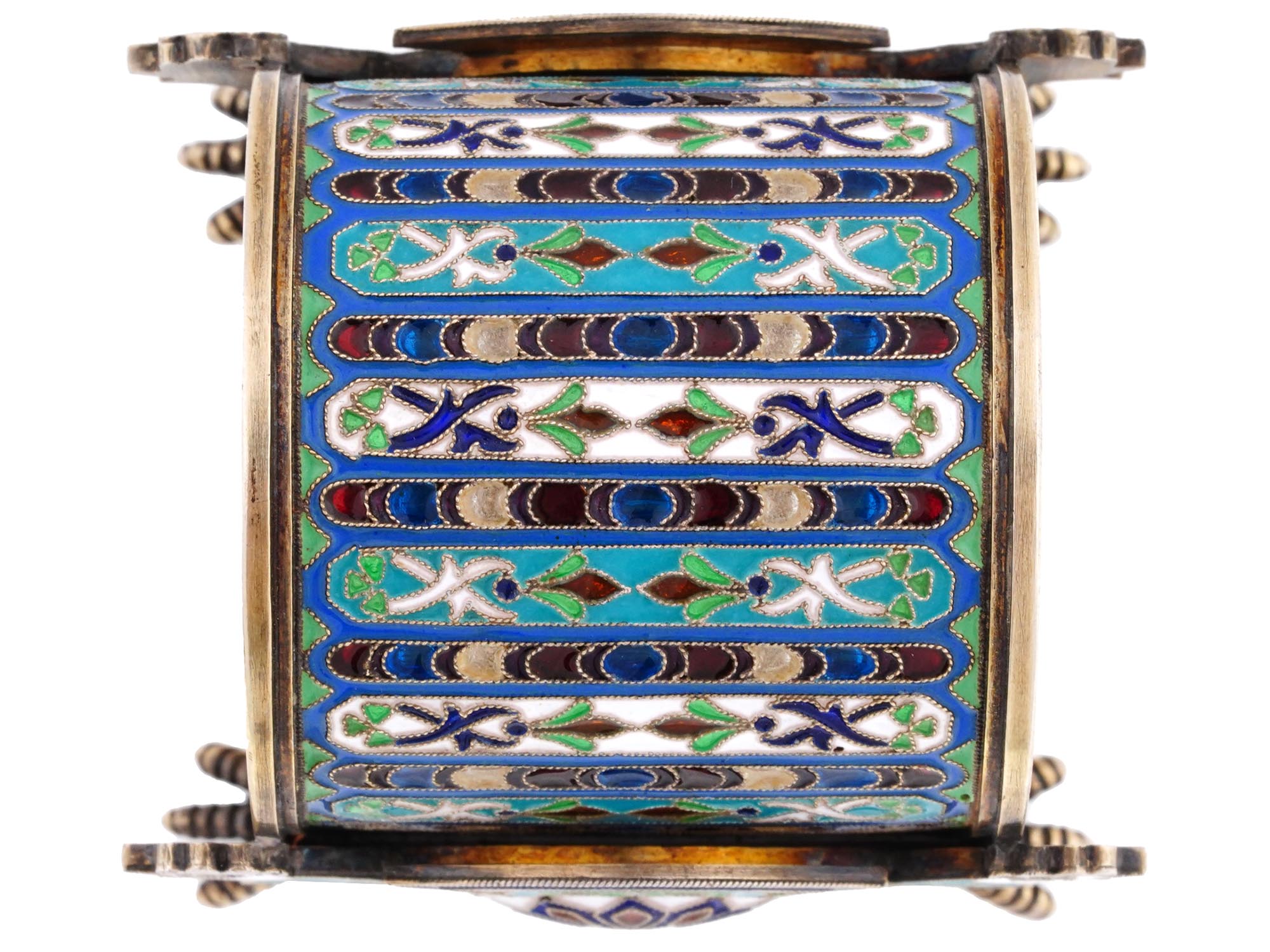RUSSIAN 88 GILT SILVER ENAMEL NAPKIN RING STAND PIC-4