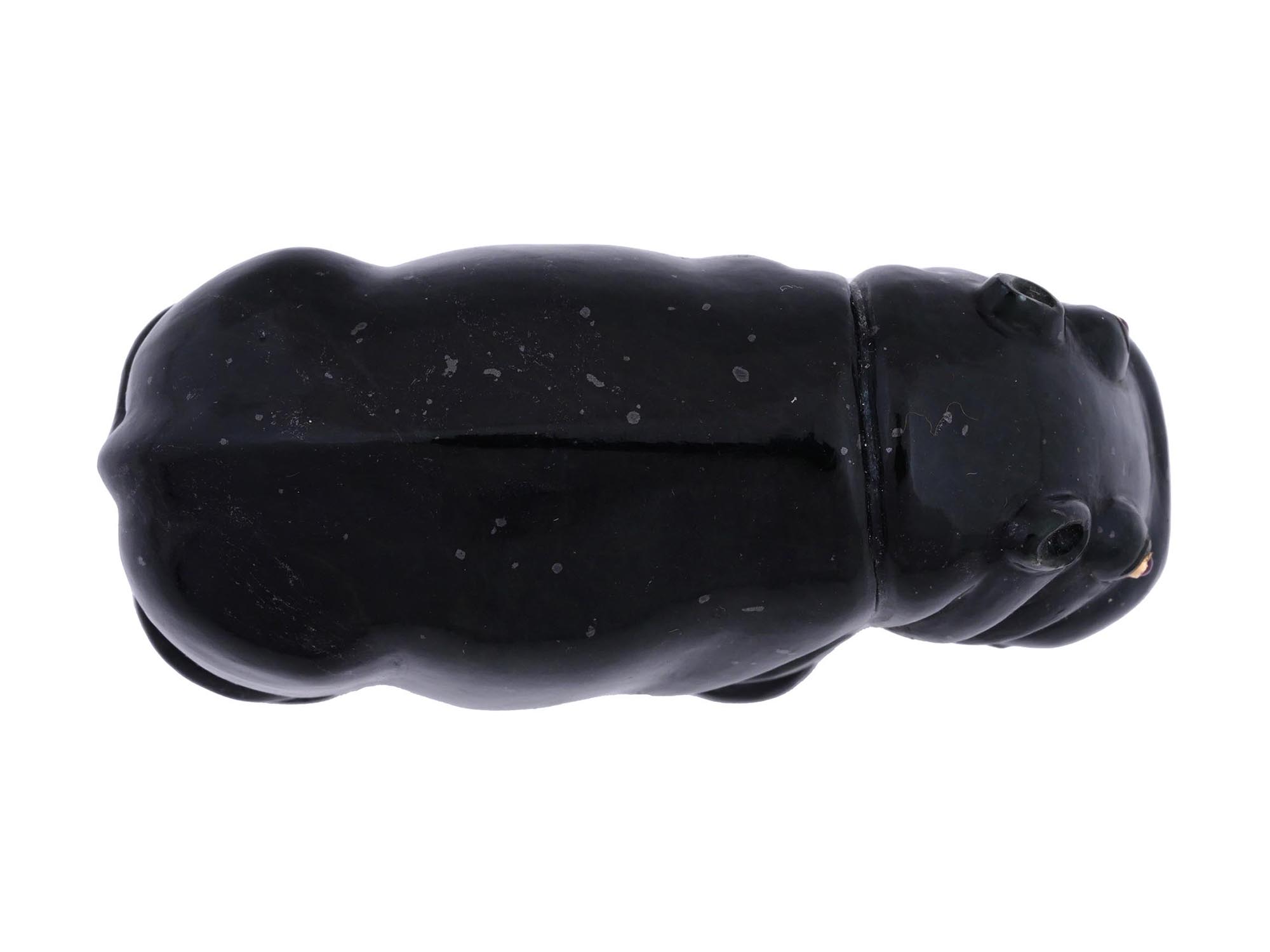 RUSSIAN OBSIDIAN CARVED FIGURE OF A HIPPO PIC-5