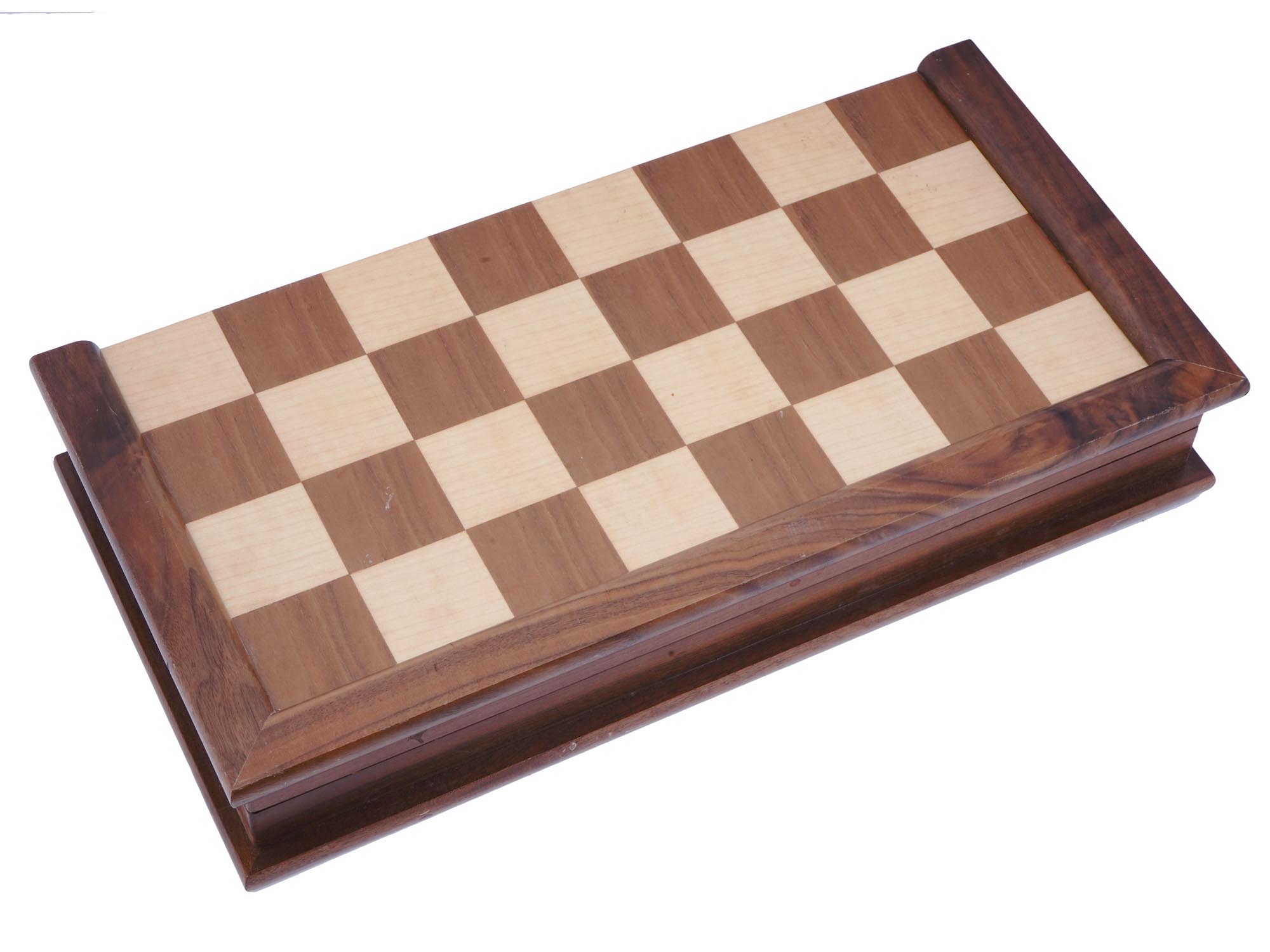 VINTAGE CHESS BOARD WITH CARVED WOOD GAME PIECES PIC-2