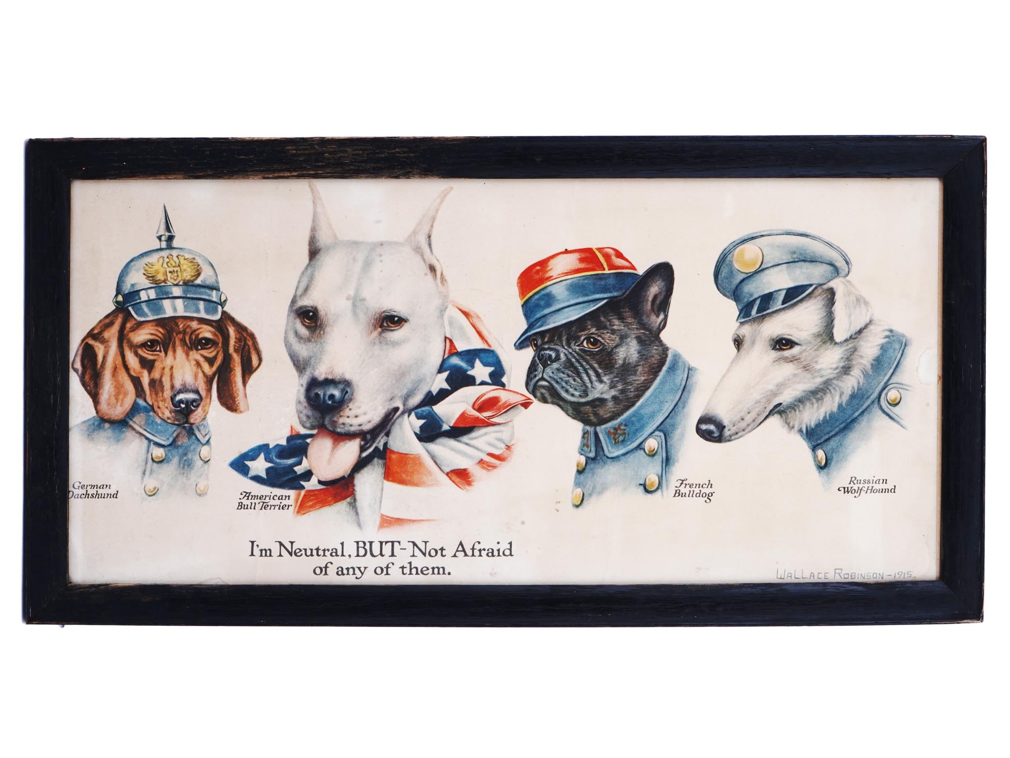 WWI POLITICAL DOGS LITHOGRAPH BY WALLACE ROBINSON PIC-0