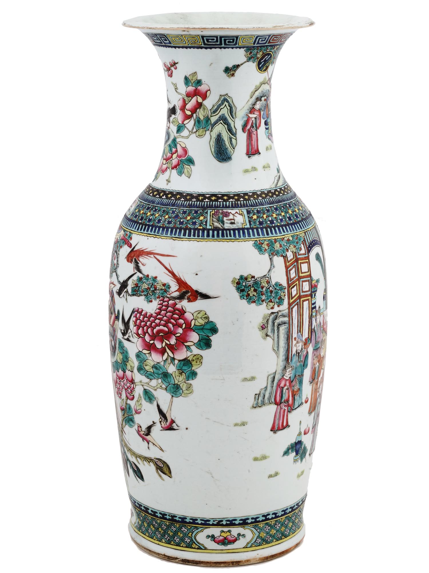 LARGE QING ERA CHINESE FAMILLE VERTE PORCELAIN VASE PIC-4