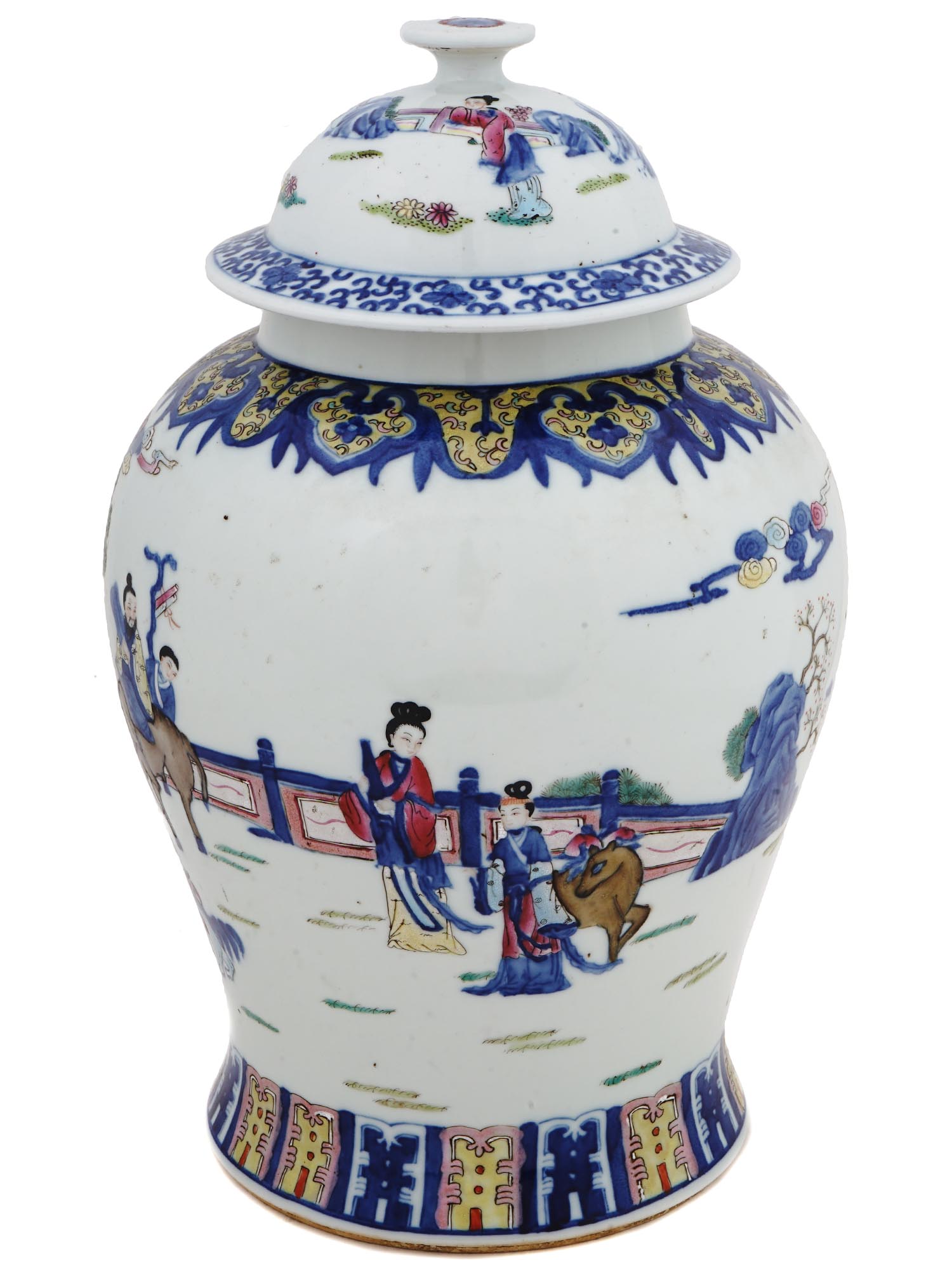 LARGE CHINESE REPUBLIC PERIOD LIDDED PORCELAIN JAR PIC-3