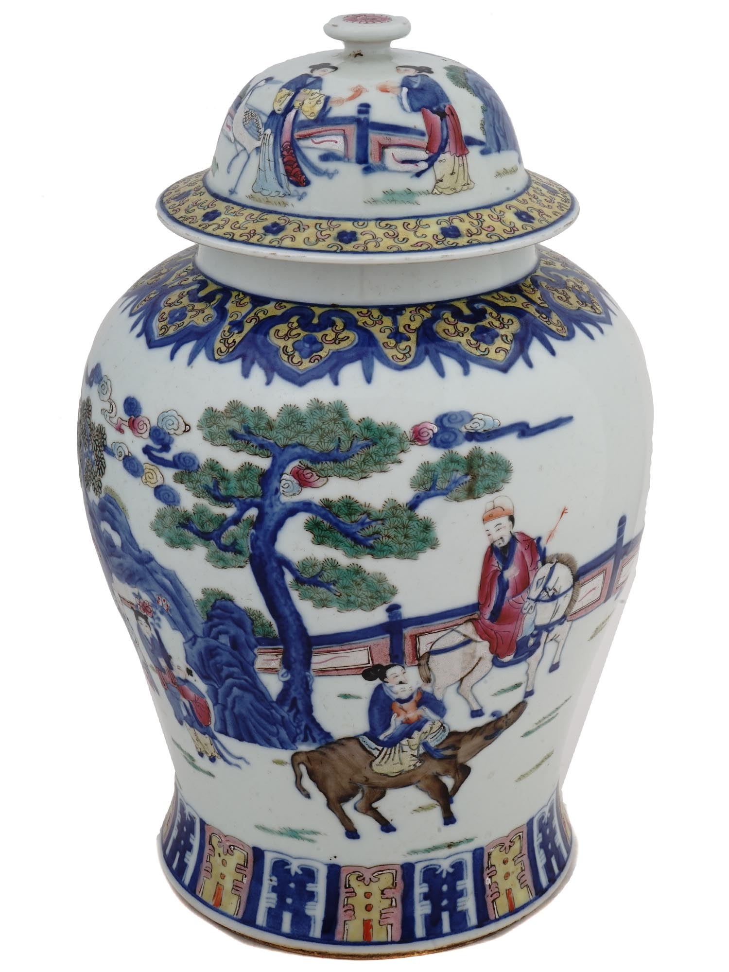 LARGE CHINESE REPUBLIC PERIOD LIDDED PORCELAIN JAR PIC-0