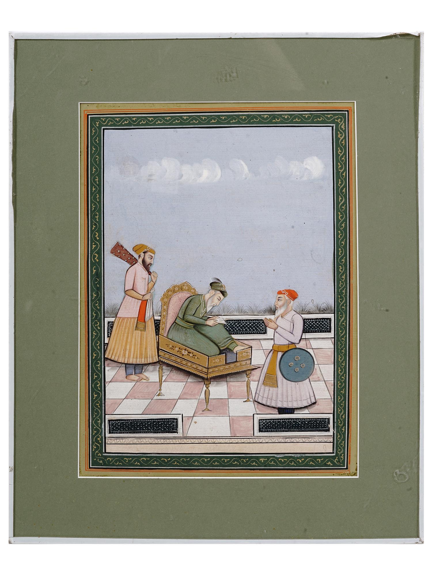 ANTIQUE INDIAN MUGHAL MINIATURE PAINTING PIC-0
