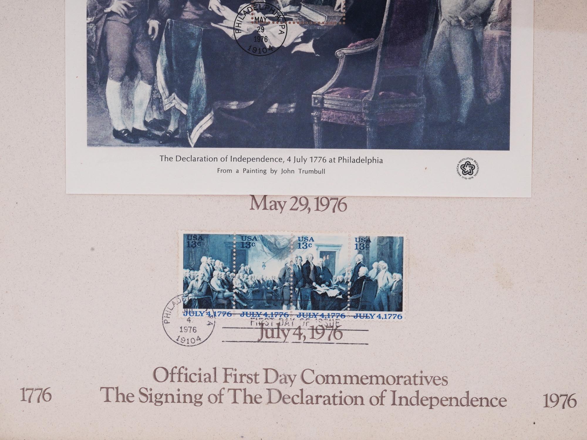 1976 INDEPENDENCE FIRST DAY COMMEMORATIVES FRAMED PIC-4