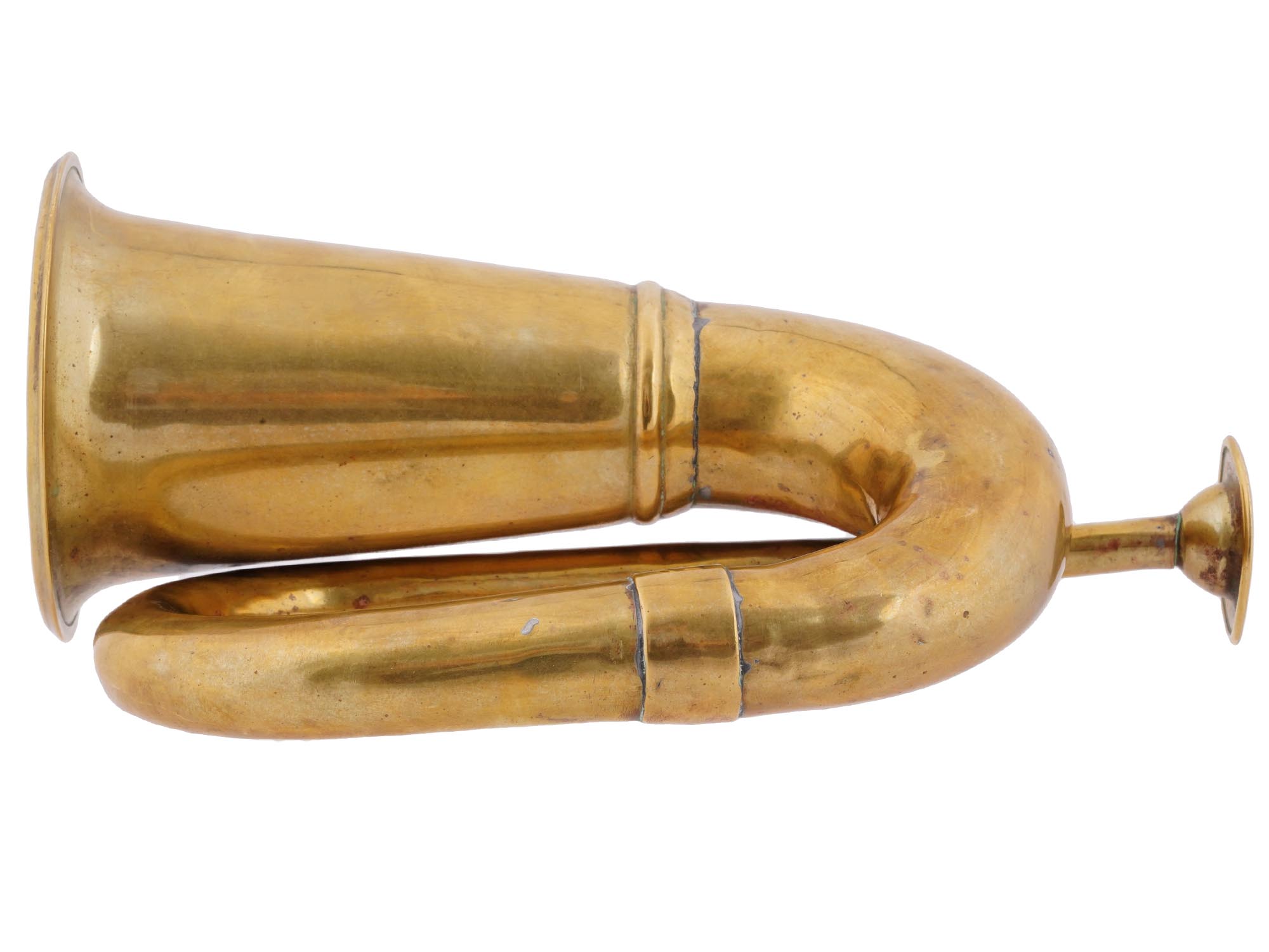 MID CENTURY BRASS HORN MUSICAL INSTRUMENT PIC-3