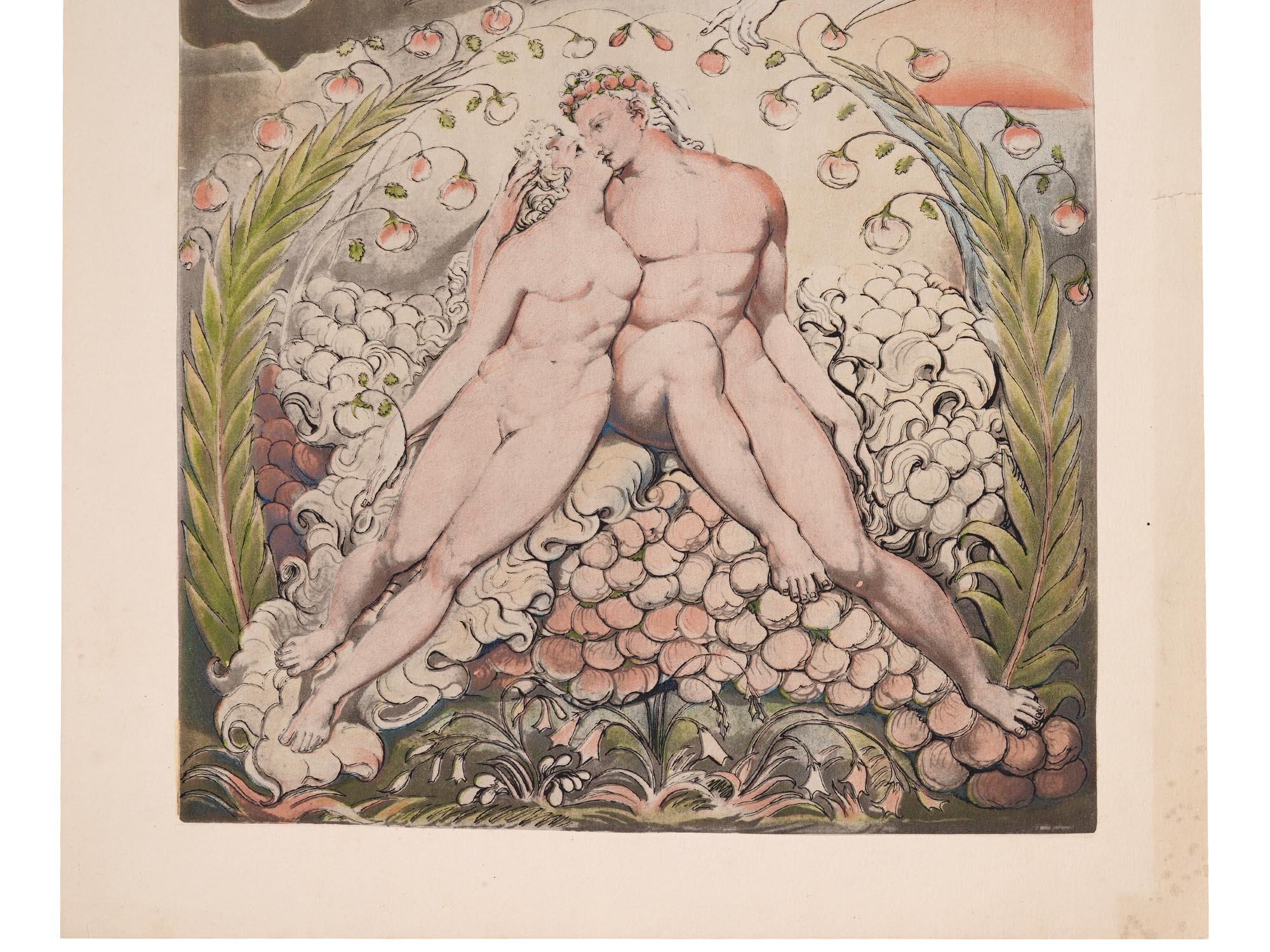 RELIGIOUS ENGLISH COLORED PRINT BY WILLIAM BLAKE PIC-3