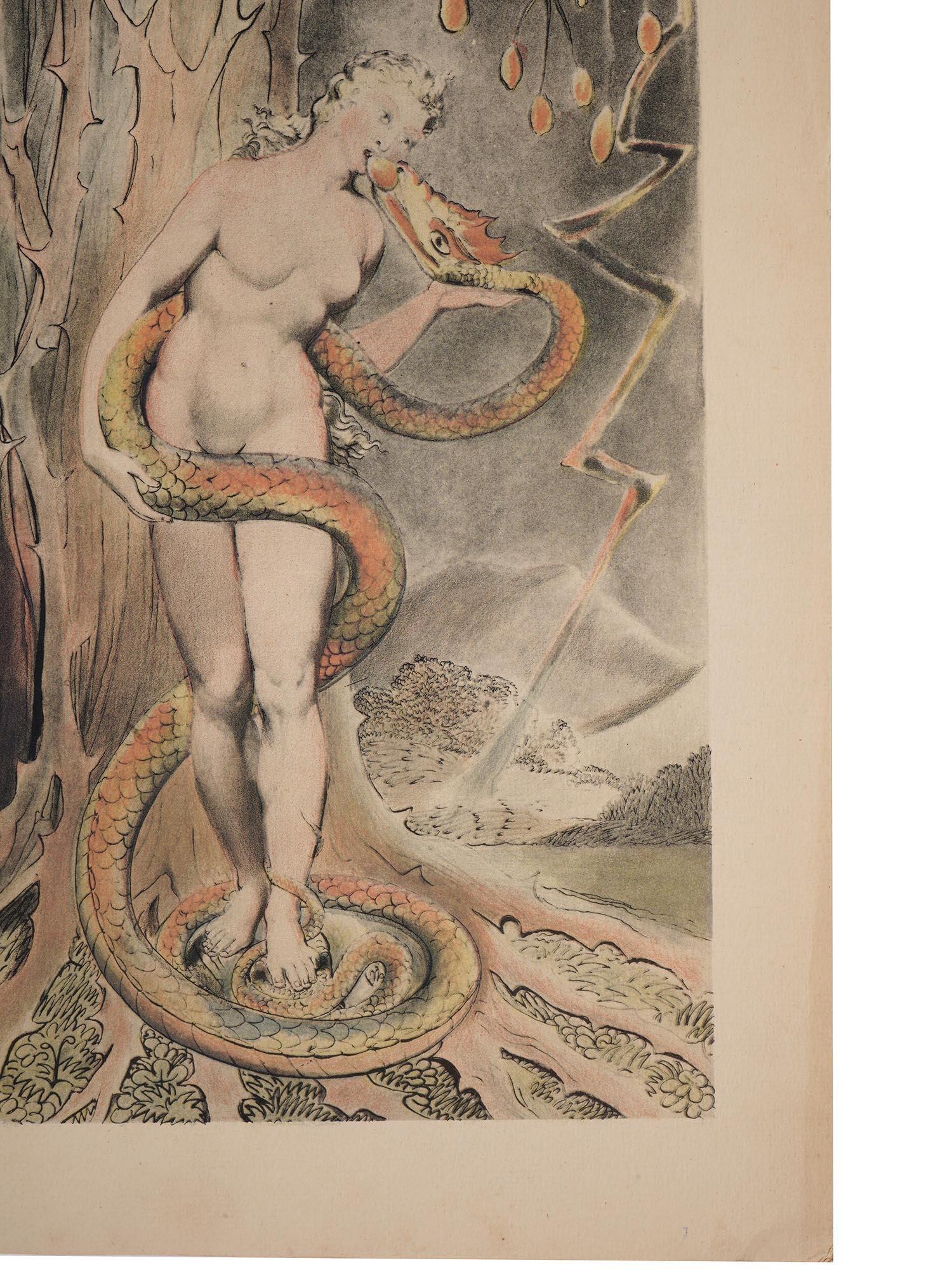 RELIGIOUS ENGLISH COLORED PRINT BY WILLIAM BLAKE PIC-3