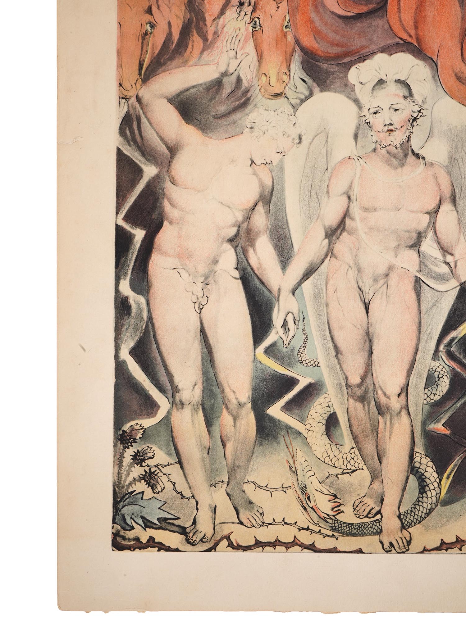 RELIGIOUS ENGLISH COLORED PRINT BY WILLIAM BLAKE PIC-4