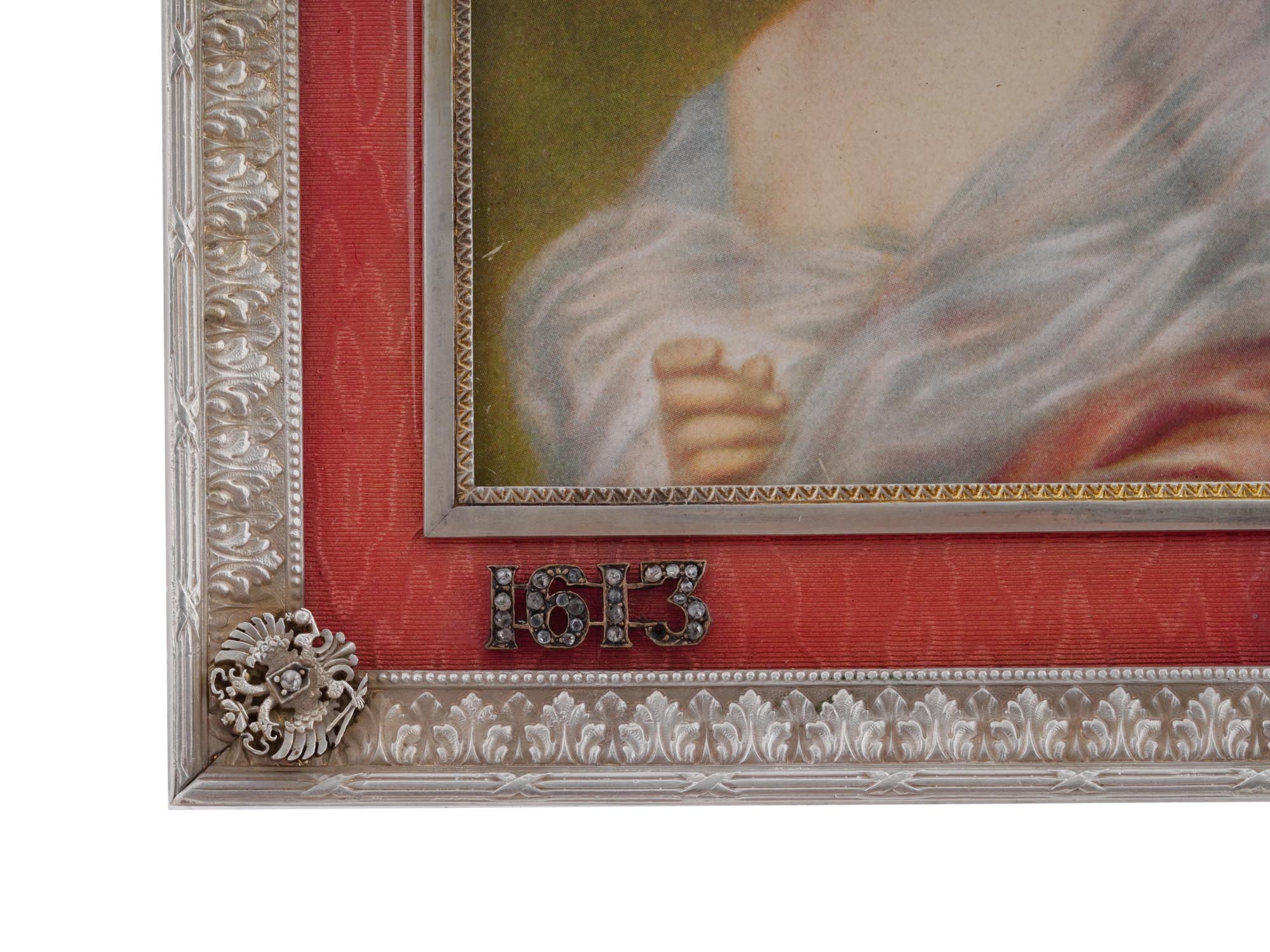 RUSSIAN 84 SILVER ENAMEL DIAMONDS PICTURE FRAME PIC-4