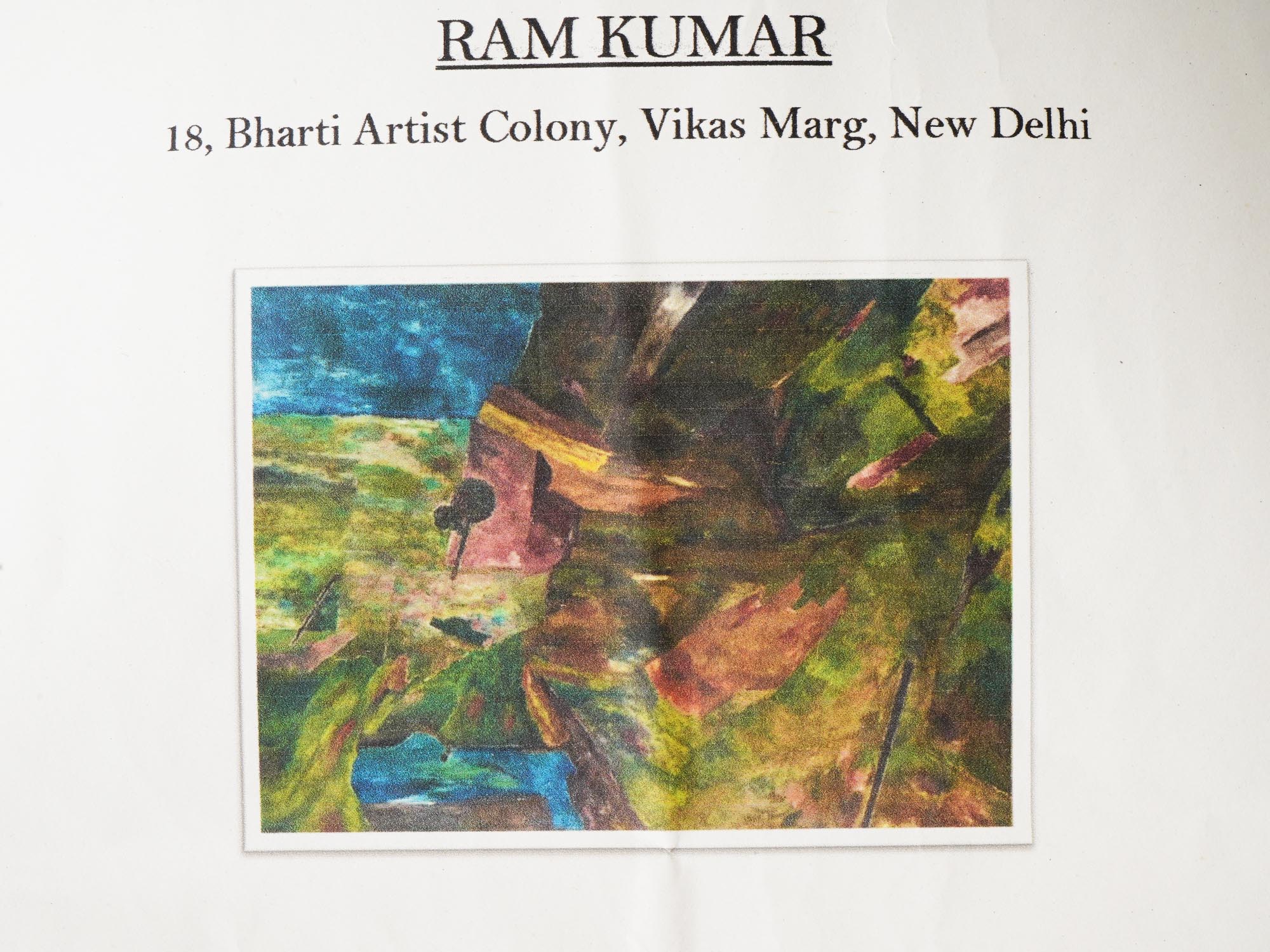 ATTR TO RAM KUMAR INDIAN ABSTRACT ACRYLIC PAINTING 2009 PIC-9