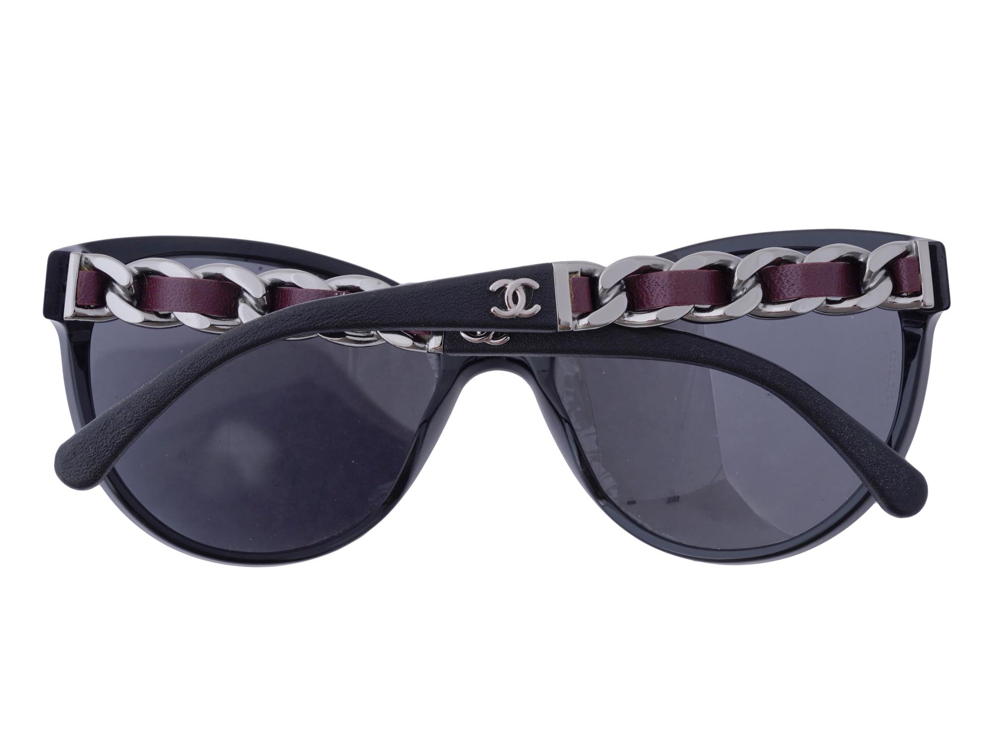 CHANEL LADIES CAT EYE SUNGLASSES WITH CASE IOB PIC-3