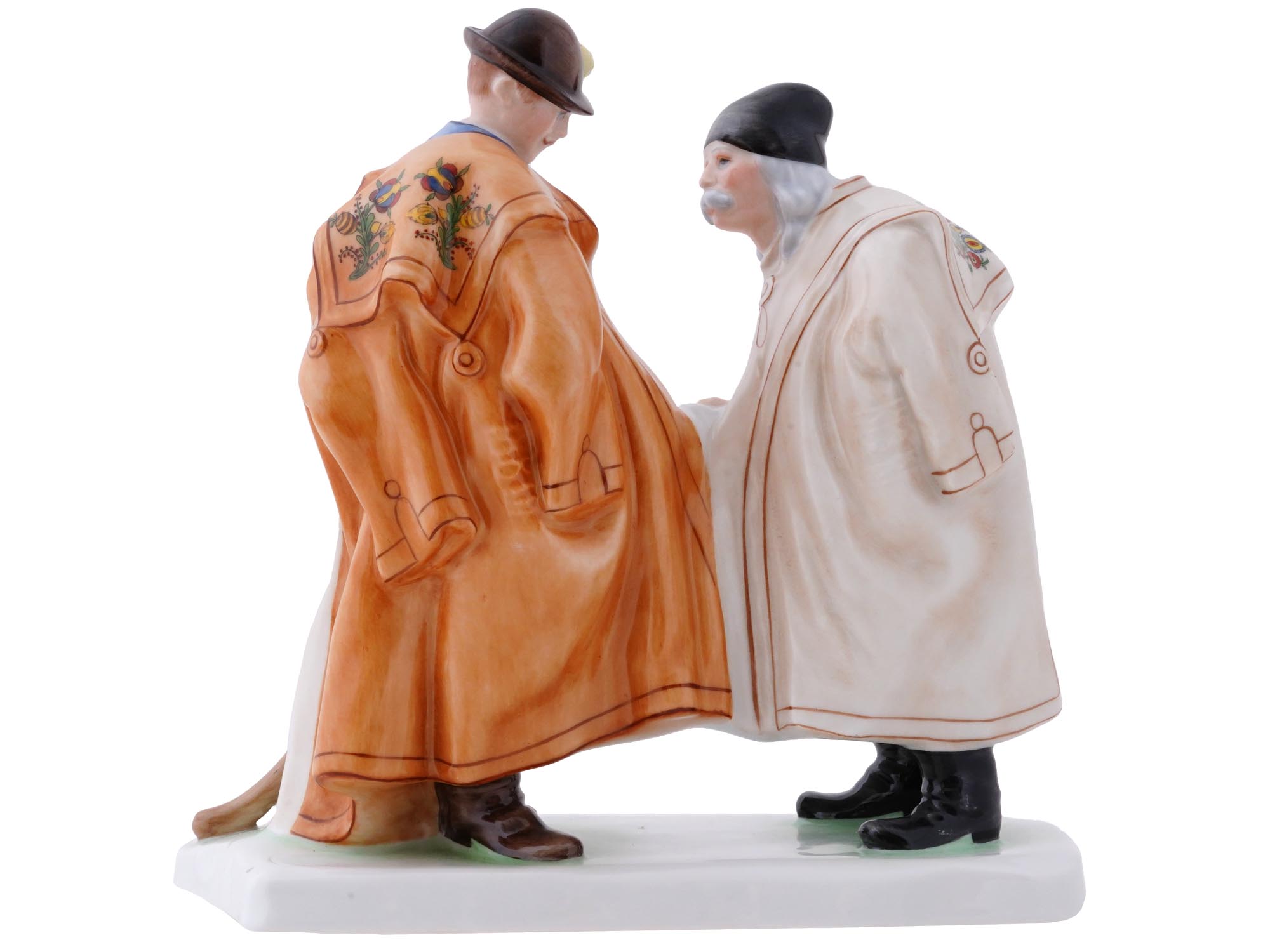 HEREND HVNGARY FATHER AND SON PORCELAIN FIGURE PIC-1