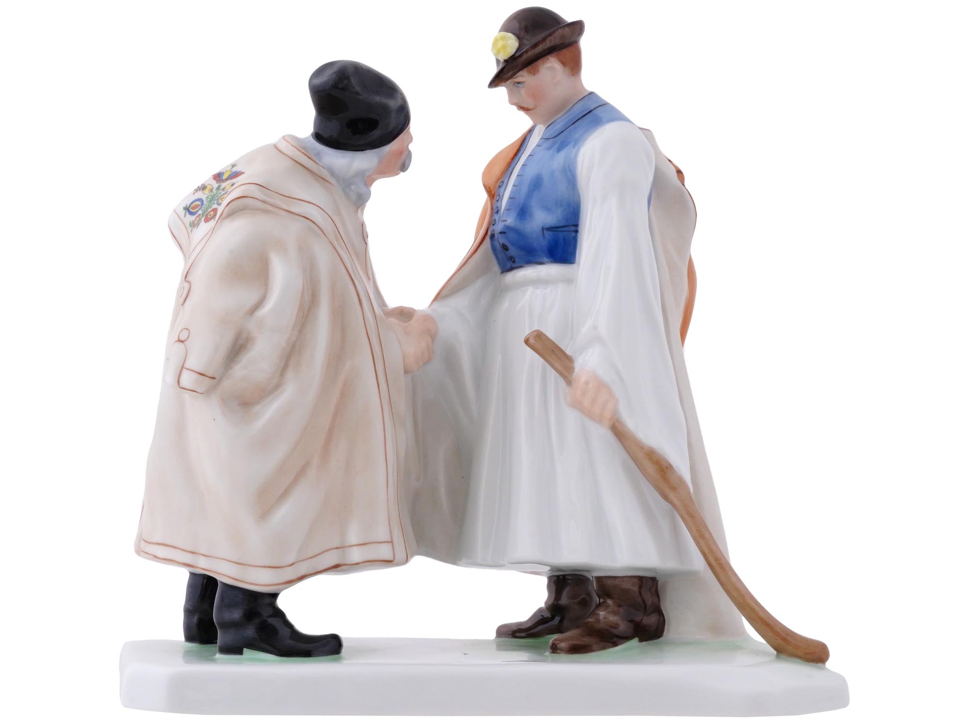 HEREND HVNGARY FATHER AND SON PORCELAIN FIGURE PIC-3