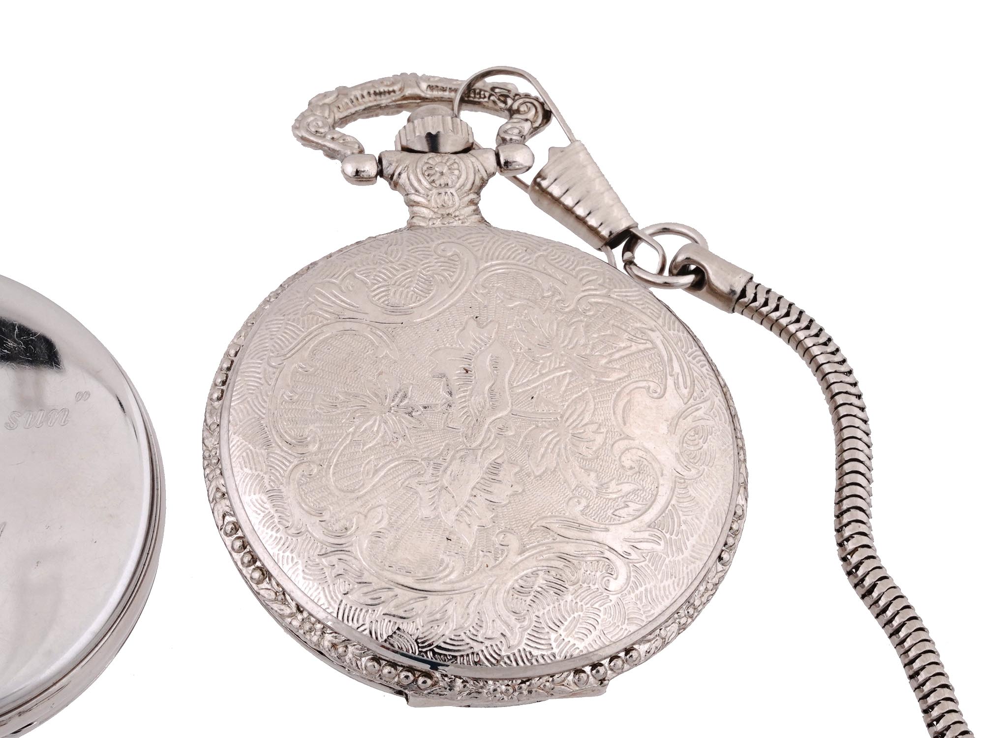 VINTAGE COLIBRI ZHONGFA POCKET WATCHES WITH CHAINS PIC-4