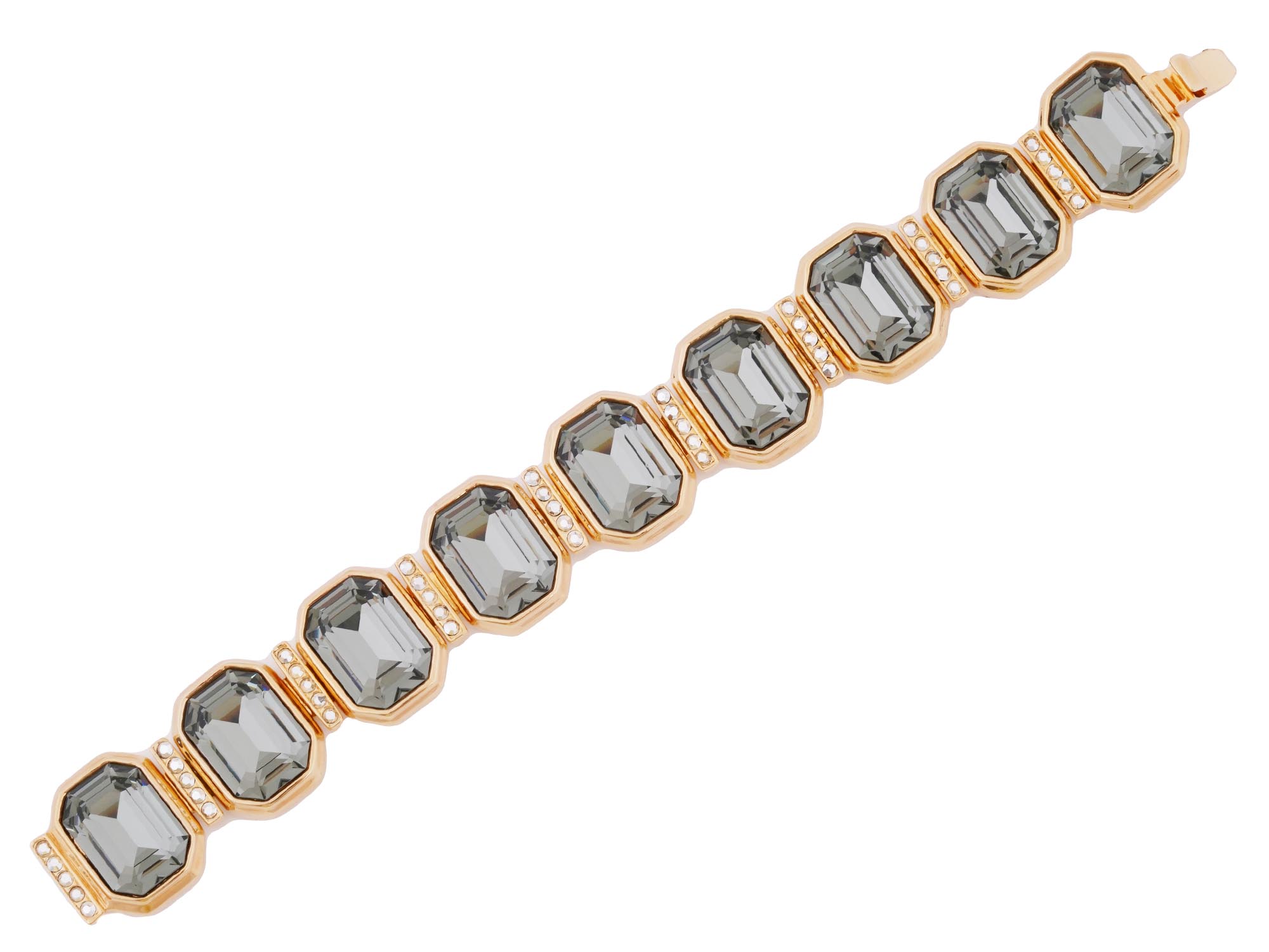 JUDITH LEIBER MAMA GEM GOLD PLATED LINK BRACELET PIC-2