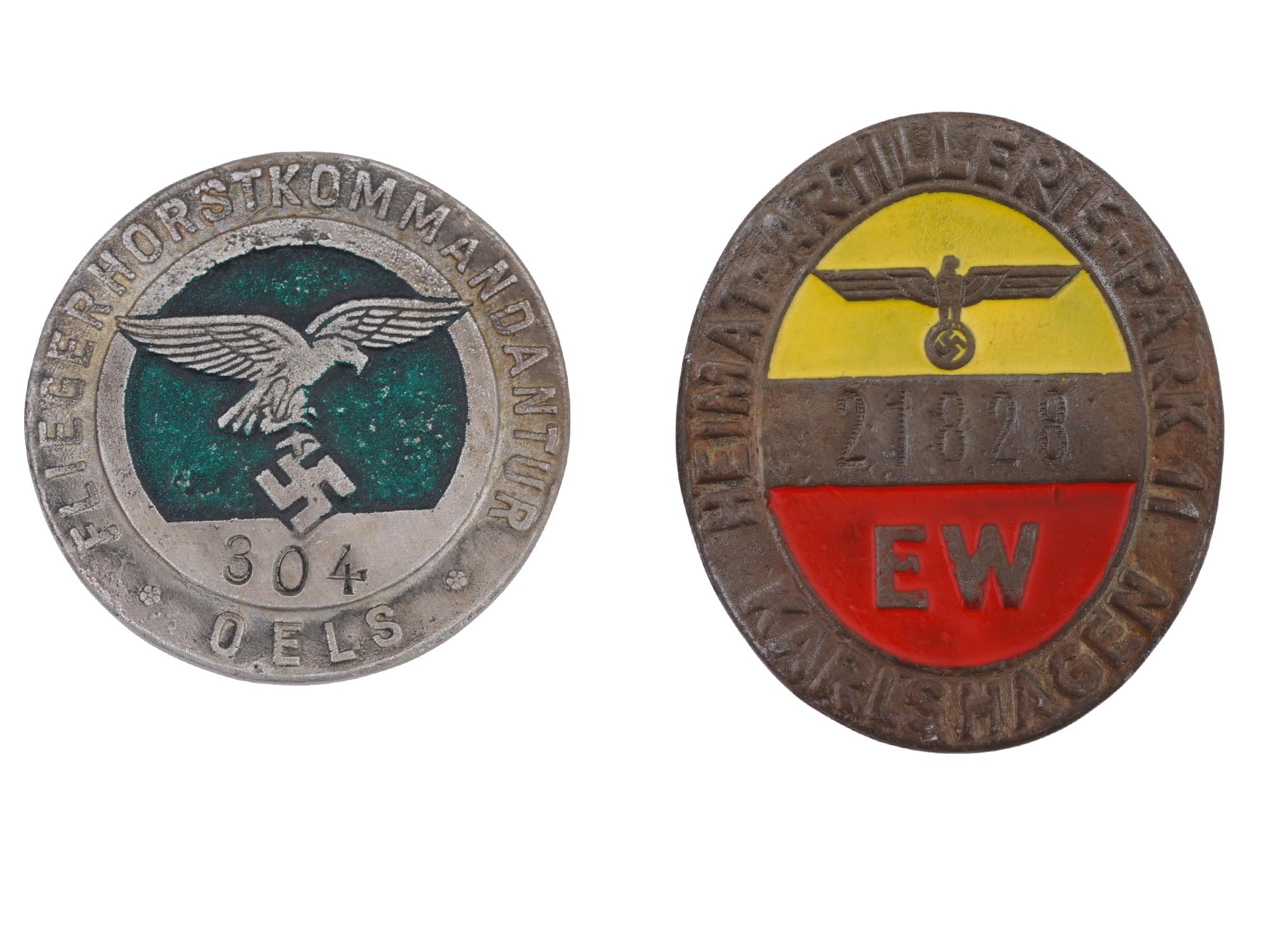 GROUP OF TWO WWII NAZI GERMAN EMPLOYEE BADGES PIC-0