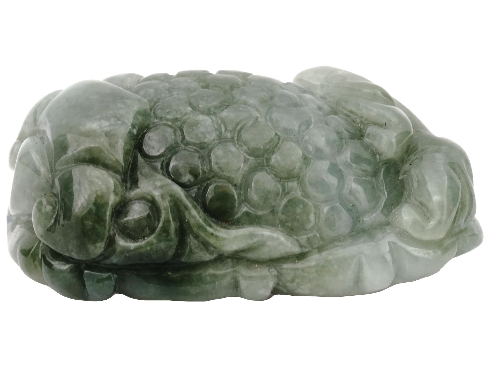 ANTIQUE CHINESE FROG HAND CARVED JADE AMULET FIGURE PIC-2