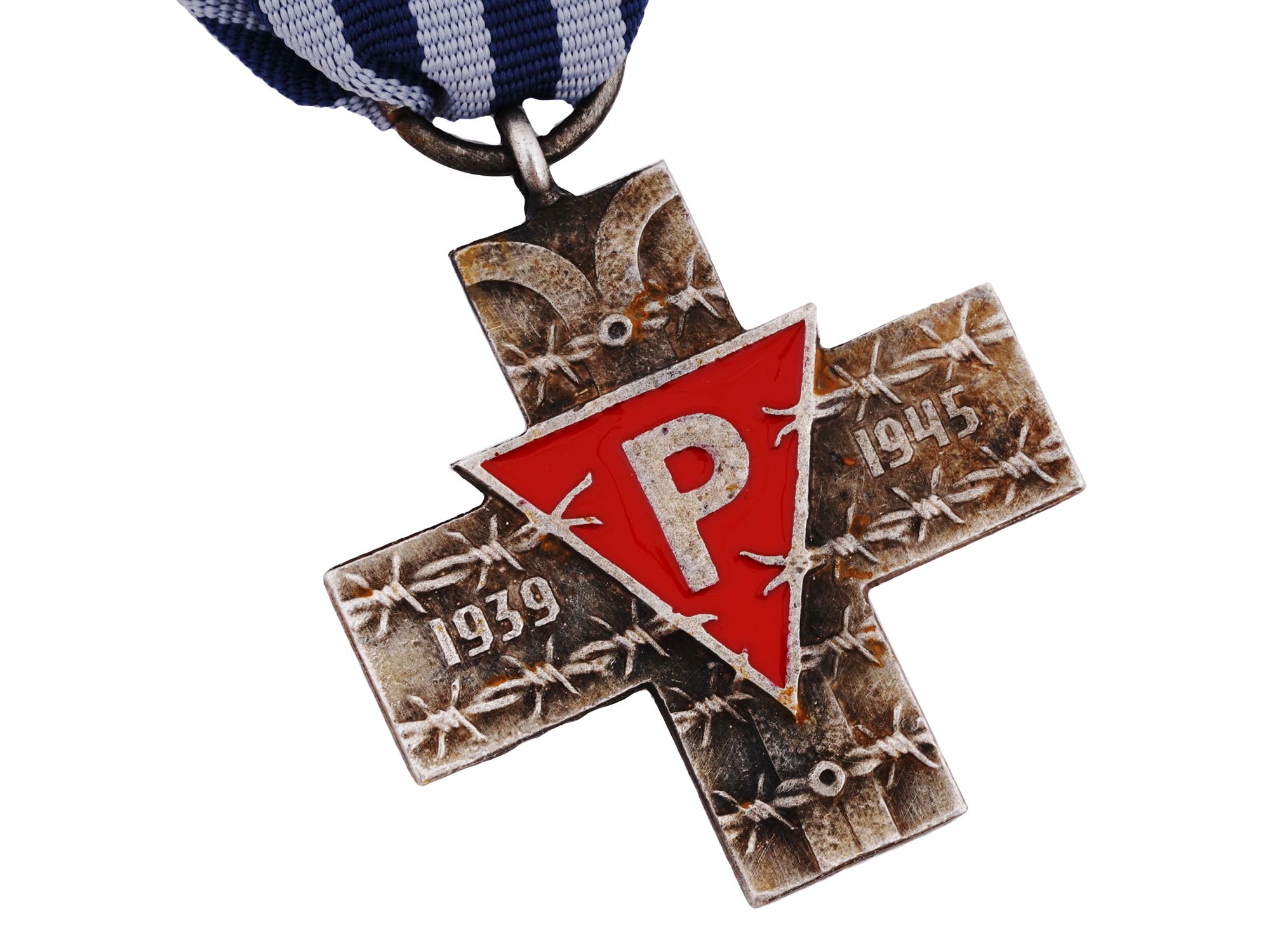 WWII POLISH AUSCHWITZ CROSS AWARD MEDAL PIC-2