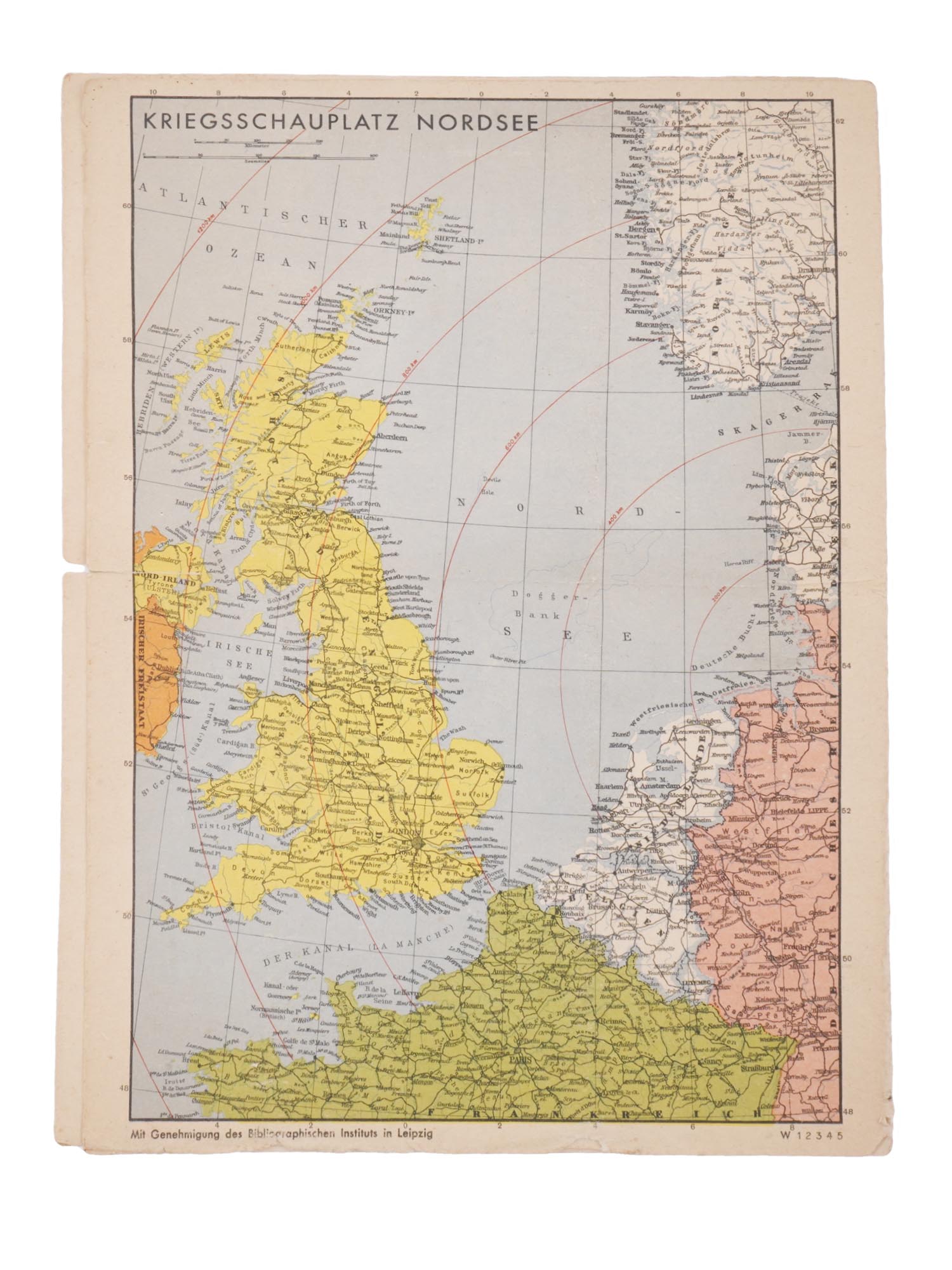 RARE WWII GERMAN ILLUSTRATION FOLDING MAP OF ENGLAND PIC-1