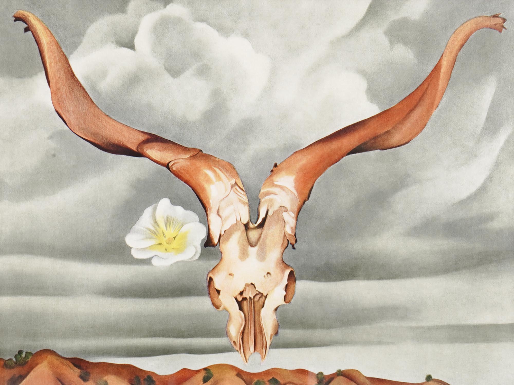RAMS HEAD OFFSET LITHOGRAPH AFTER GEORGIA O KEEFFE PIC-1