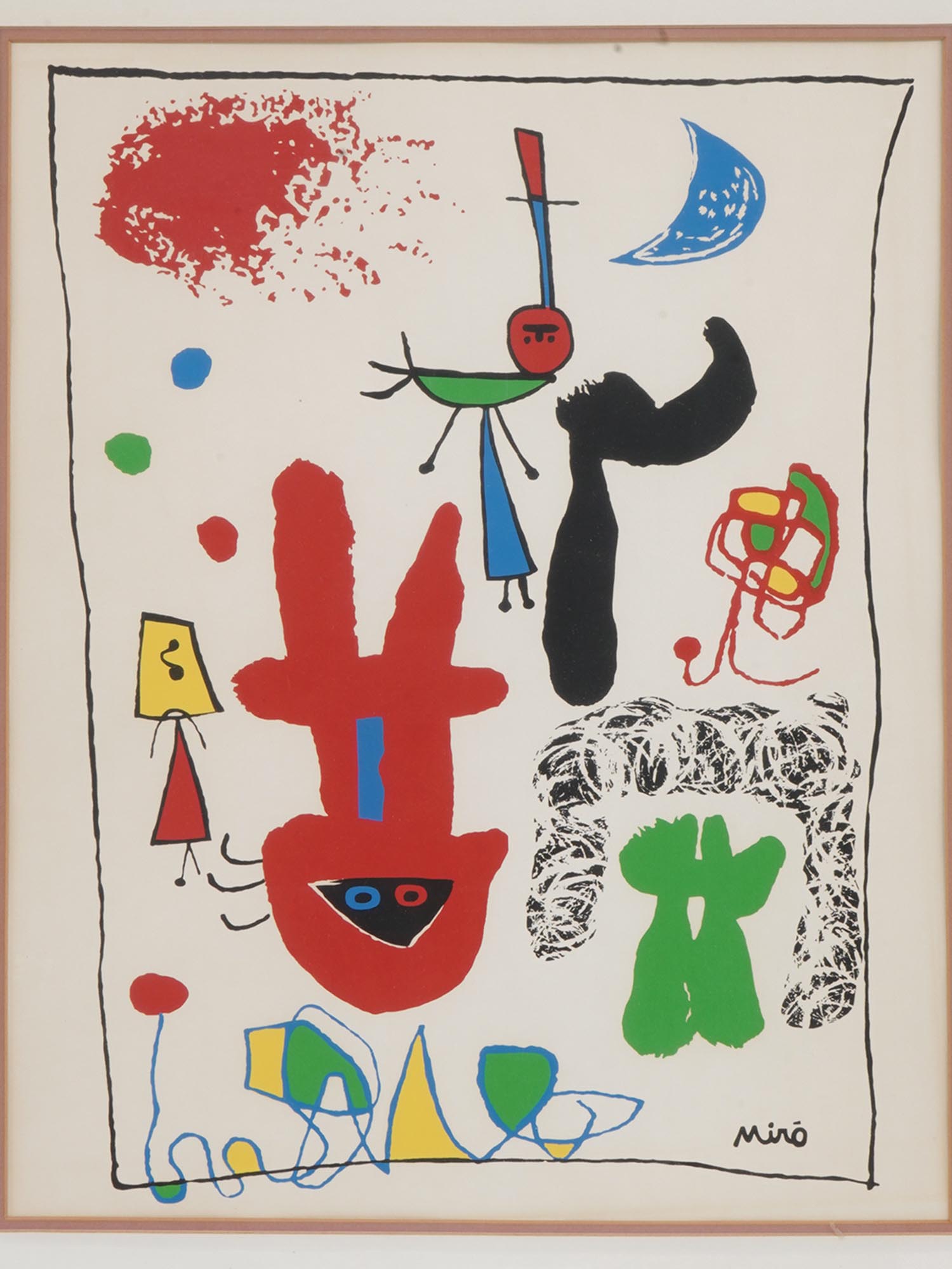 ABSTRACT SPANISH COLOR LITHOGRAPH BY JOAN MIRO PIC-1
