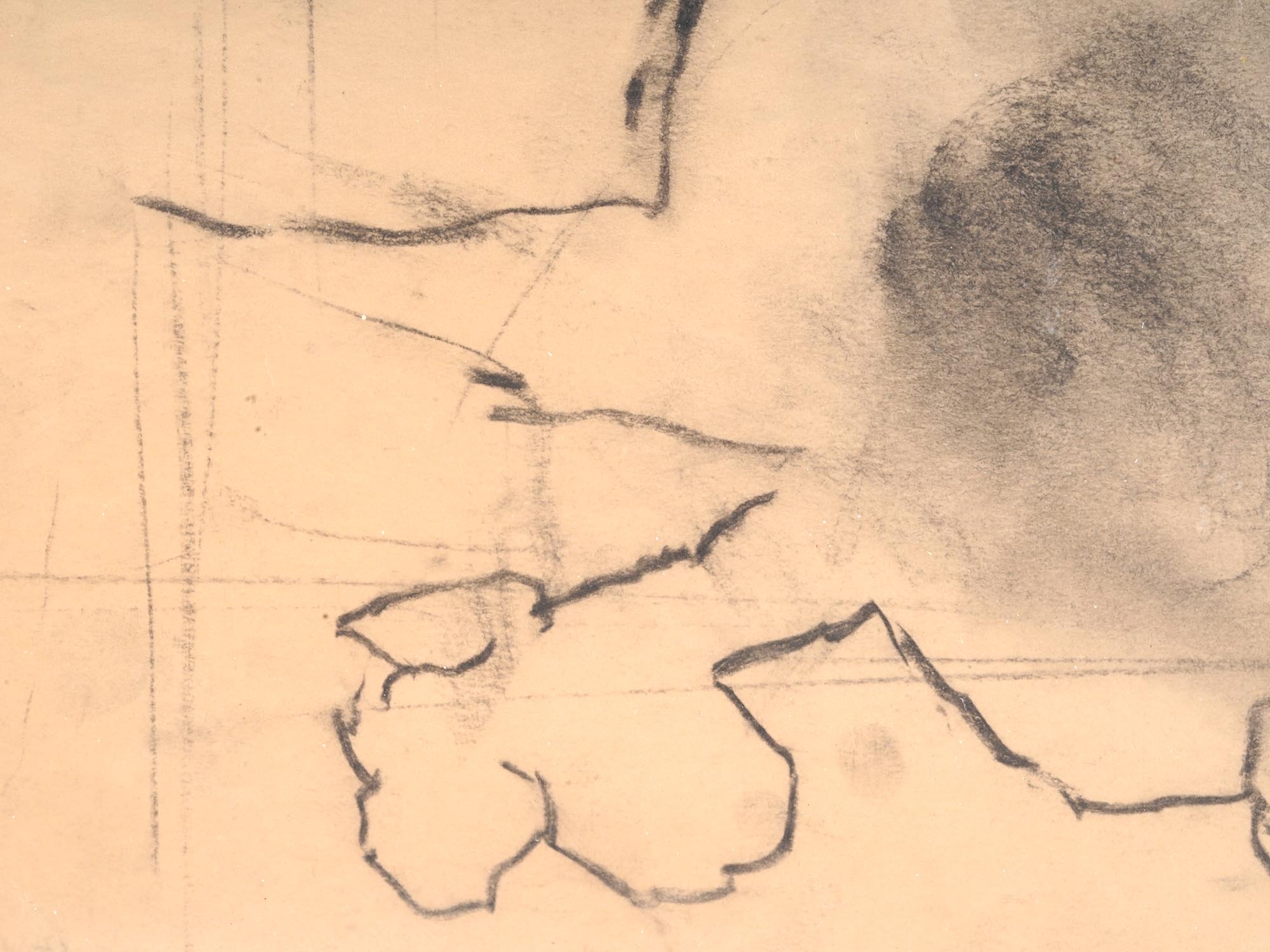 ATTRIBUTED TO EGON SCHIELE STUDY CHARCOAL PAINTING PIC-4