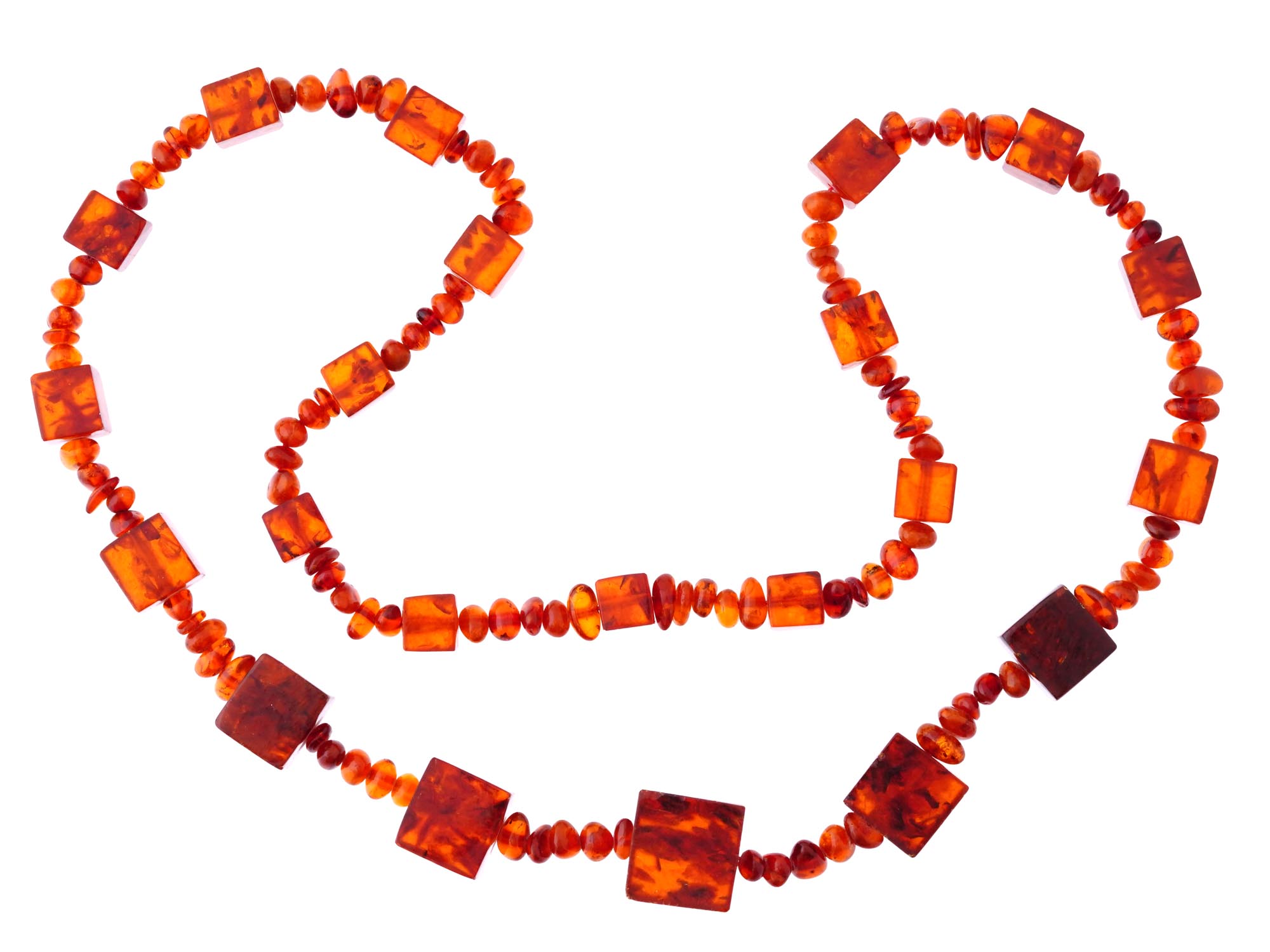 VINTAGE BALTIC NATURAL AMBER BEAD NECKLACE PIC-0