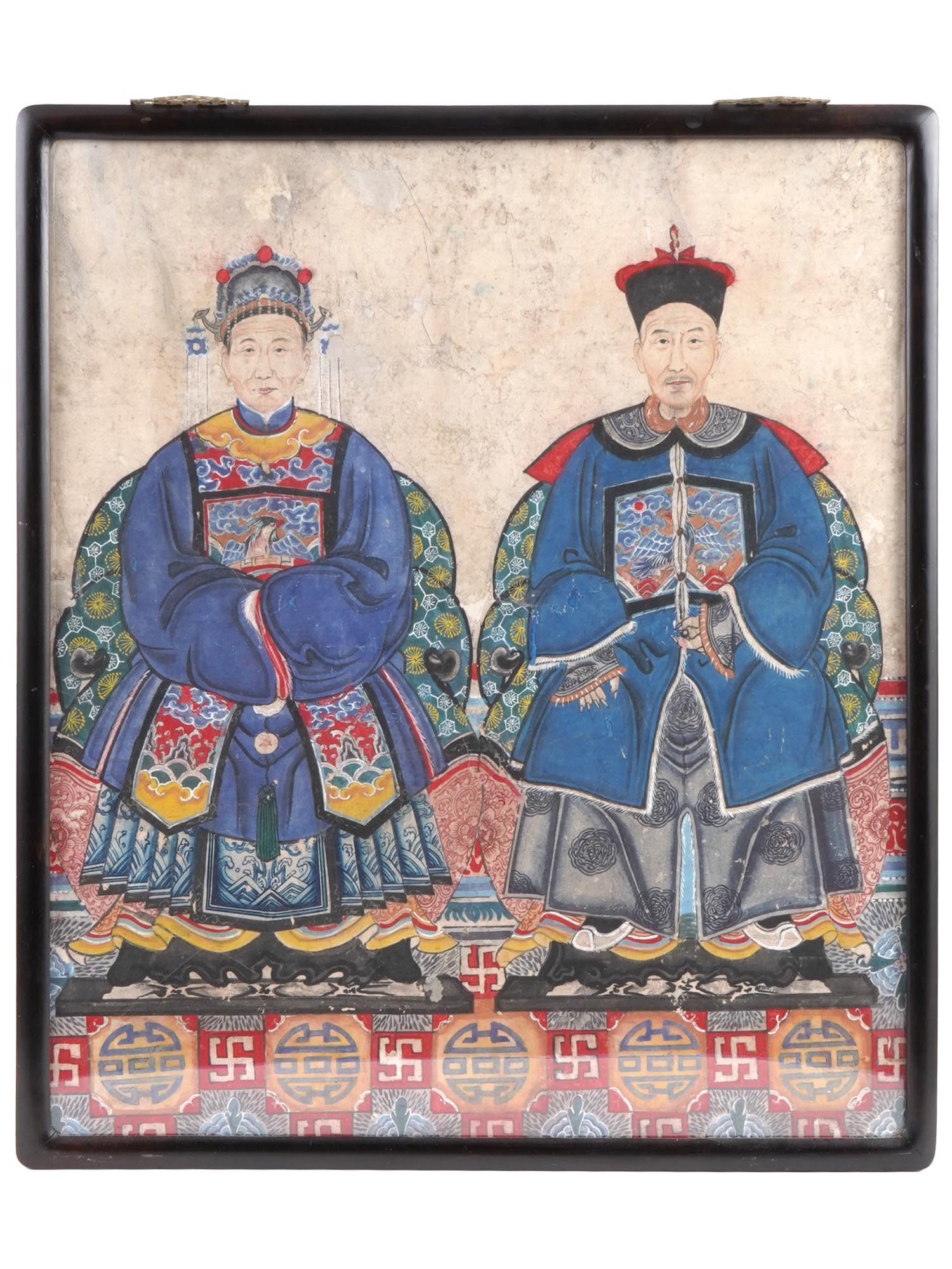 CHINESE PORTRAIT EMPEROR EMPRESS WATERCOLOR PAINTING PIC-0