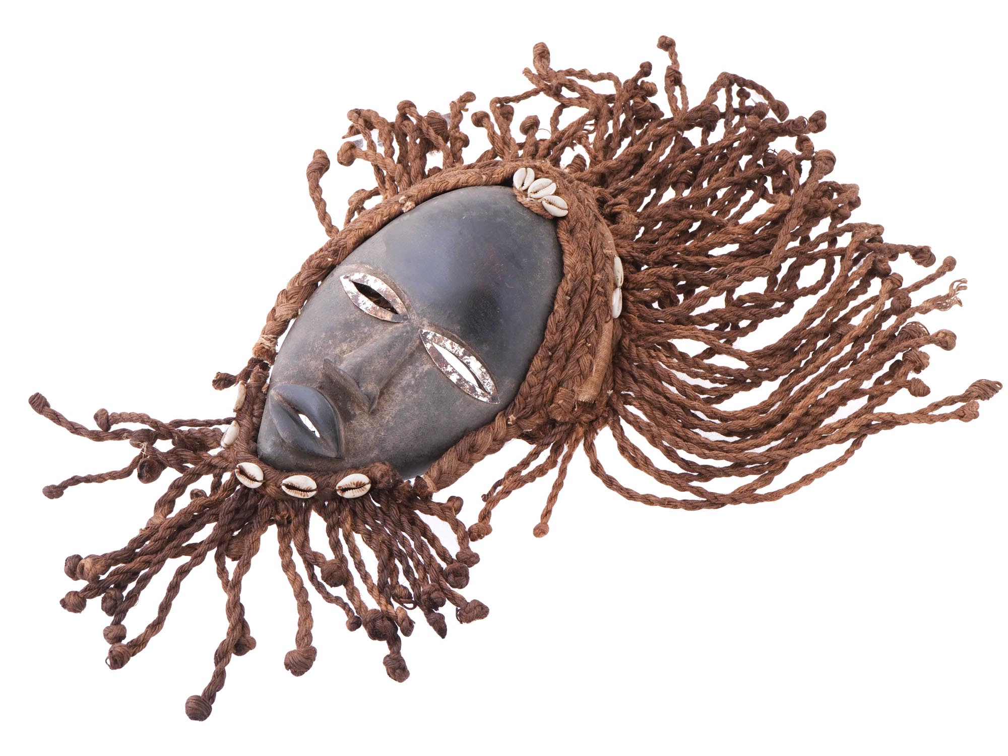 AFRICAN DAN PEOPLE MANDE CARVED WOOD TRIBAL MASK PIC-0