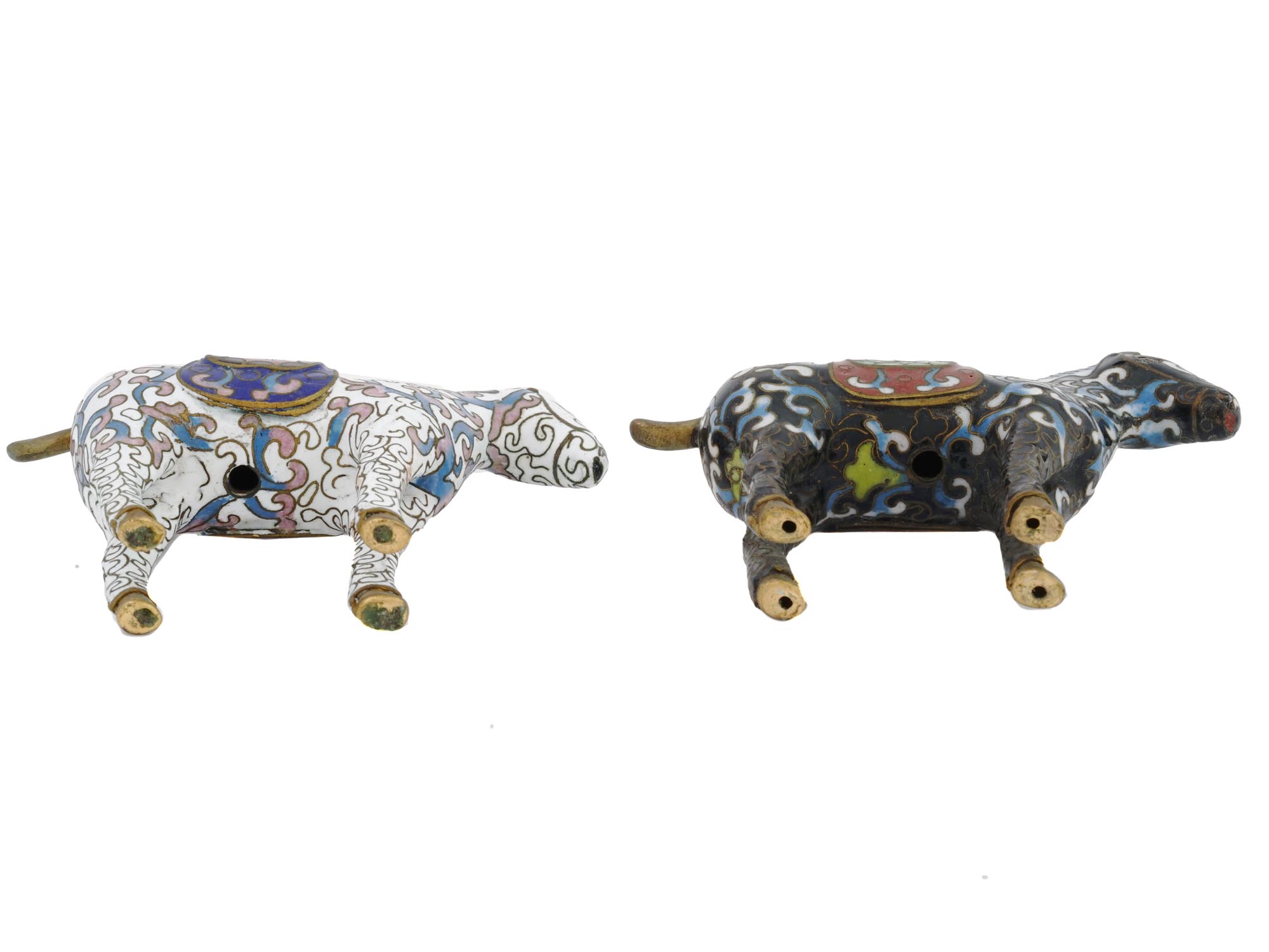 JAPANESE CLOISONNE ENAMEL BRASS FIGURES OF HORSES PIC-6