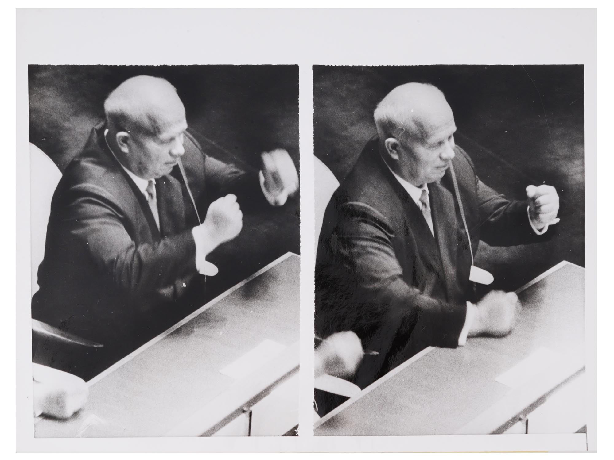 1960 PHOTOGRAPH OF NIKITA KHRUSHCHEV IN THE UN PIC-0