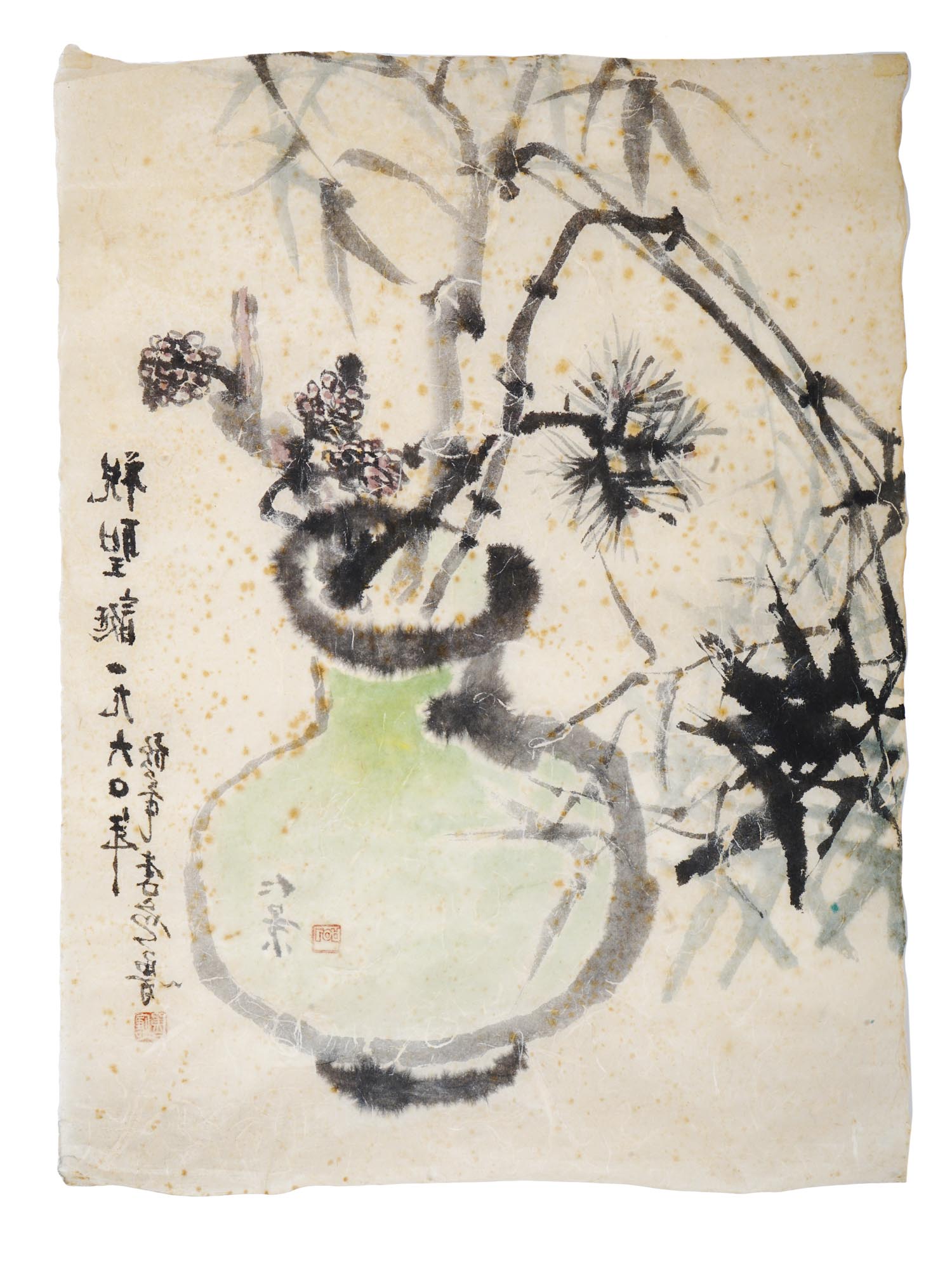 SIGNED CHINESE WATERCOLOR AND INK SCROLL PAINTING PIC-4