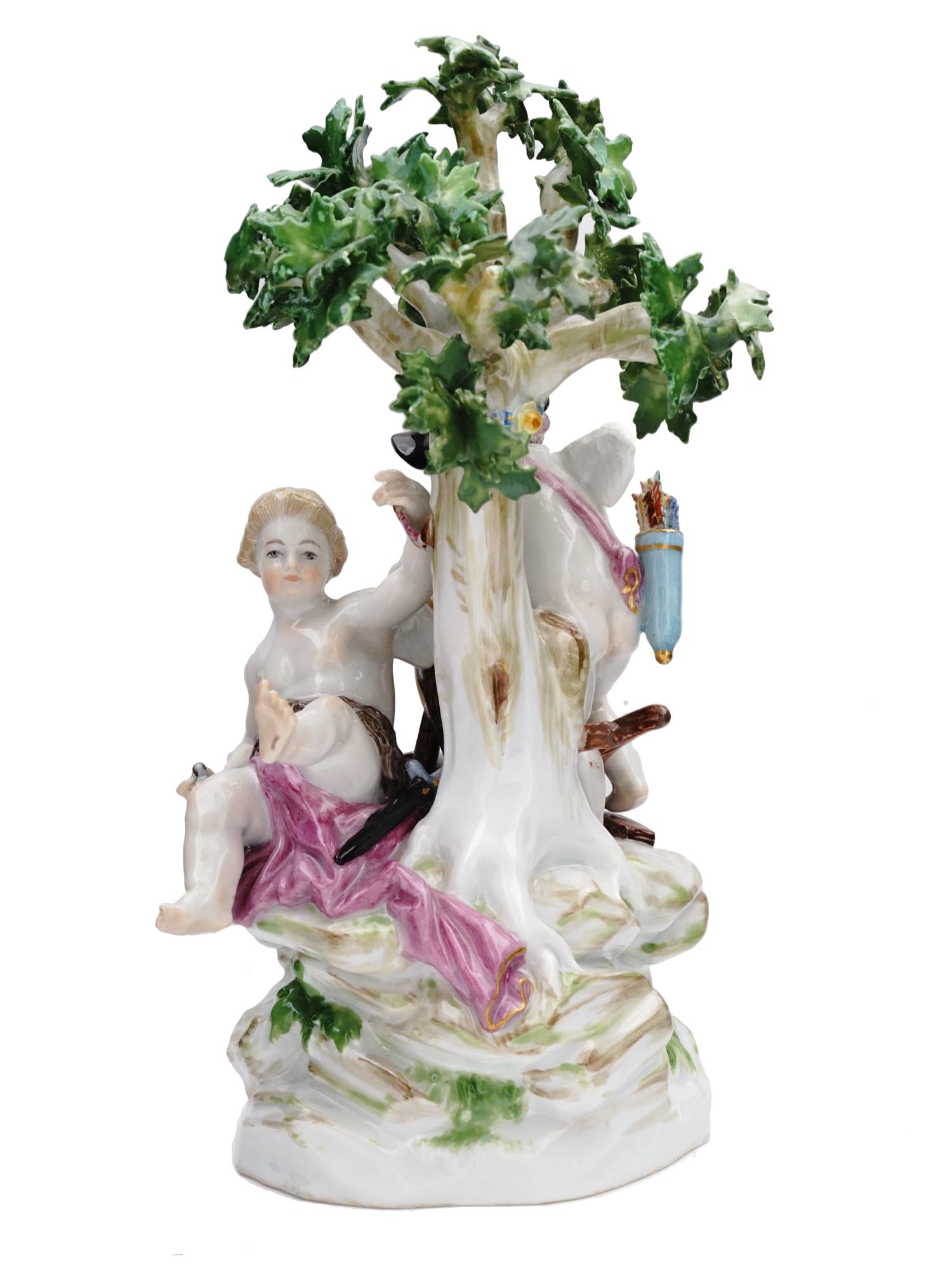 ANTIQUE GERMAN MEISSEN PORCELAIN GROUP W CHERUBS PIC-4