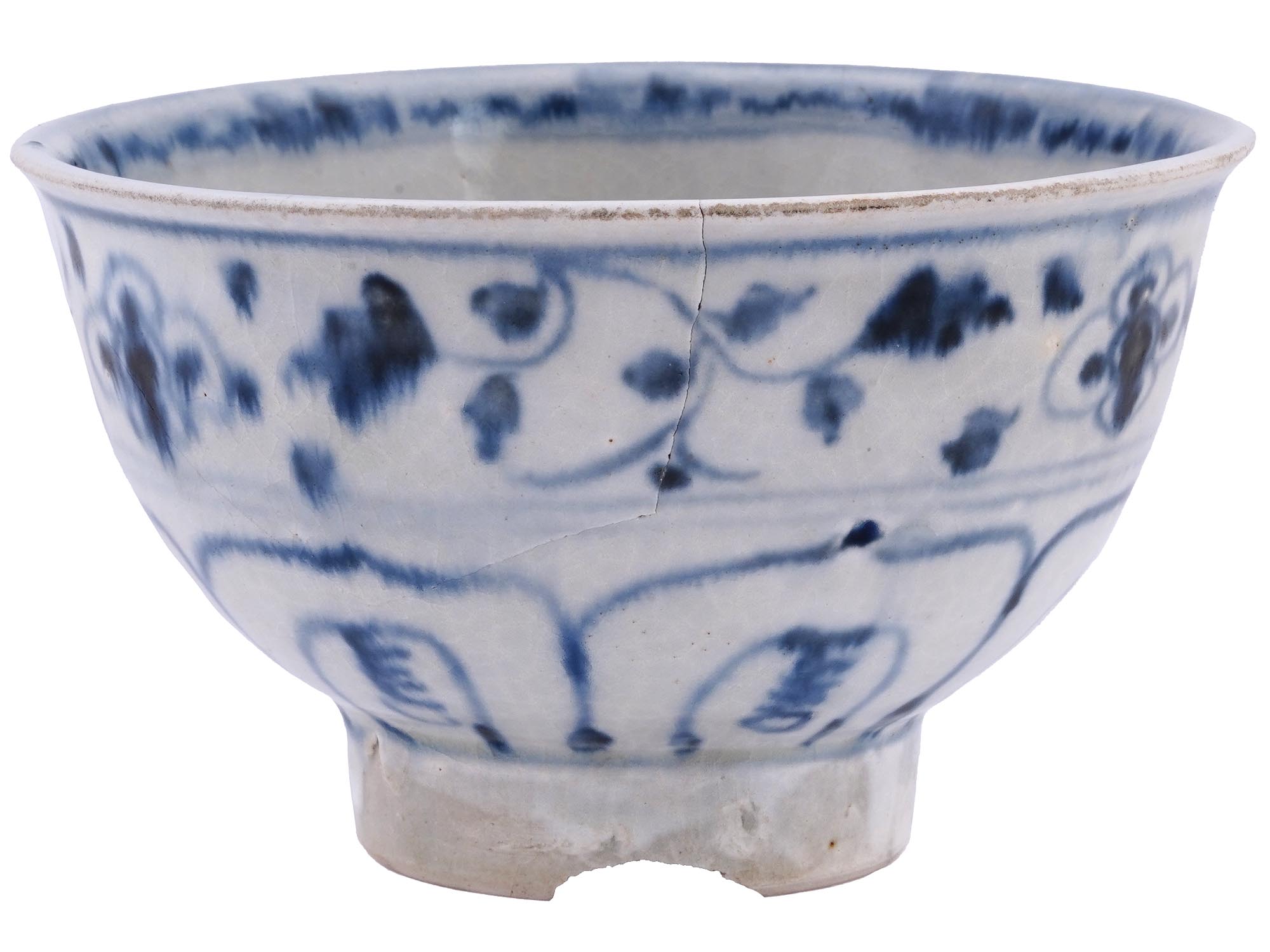 ANTIQUE VIETNAMESE HOI AN HOARD GLAZED CERAMIC BOWL PIC-1