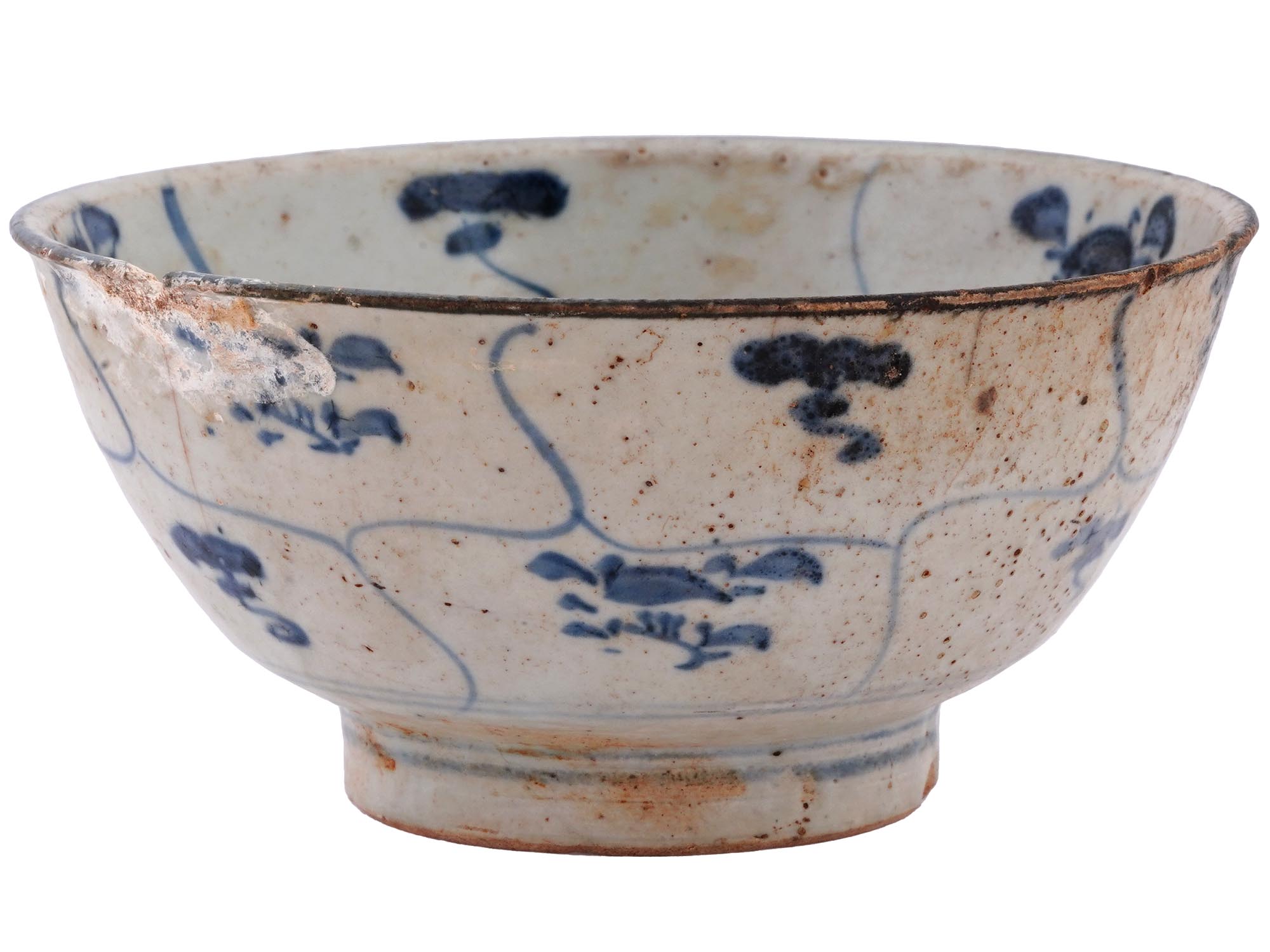 ANTIQUE CHINESE MING DYNASTY SWATOW CERAMIC BOWL PIC-0