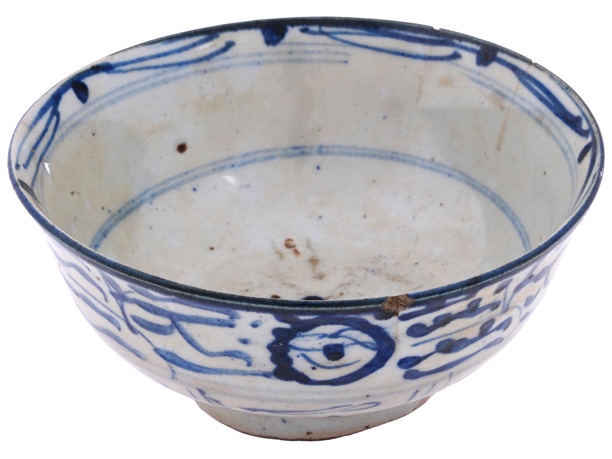 ANTIQUE CHINESE MING DYNASTY SWATOW CERAMIC BOWL PIC-3