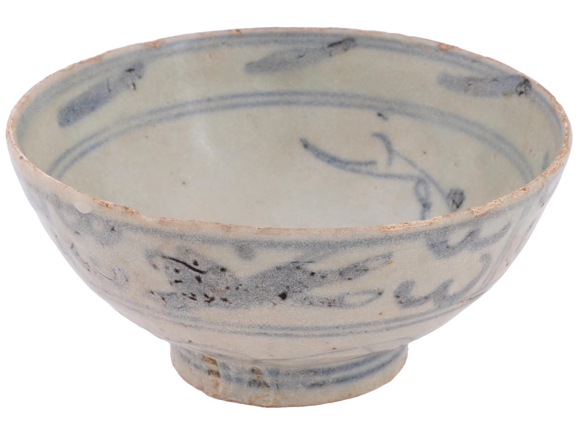 ANTIQUE KOREAN MING DYNASTY UNDERGLAZE CERAMIC BOWL PIC-0