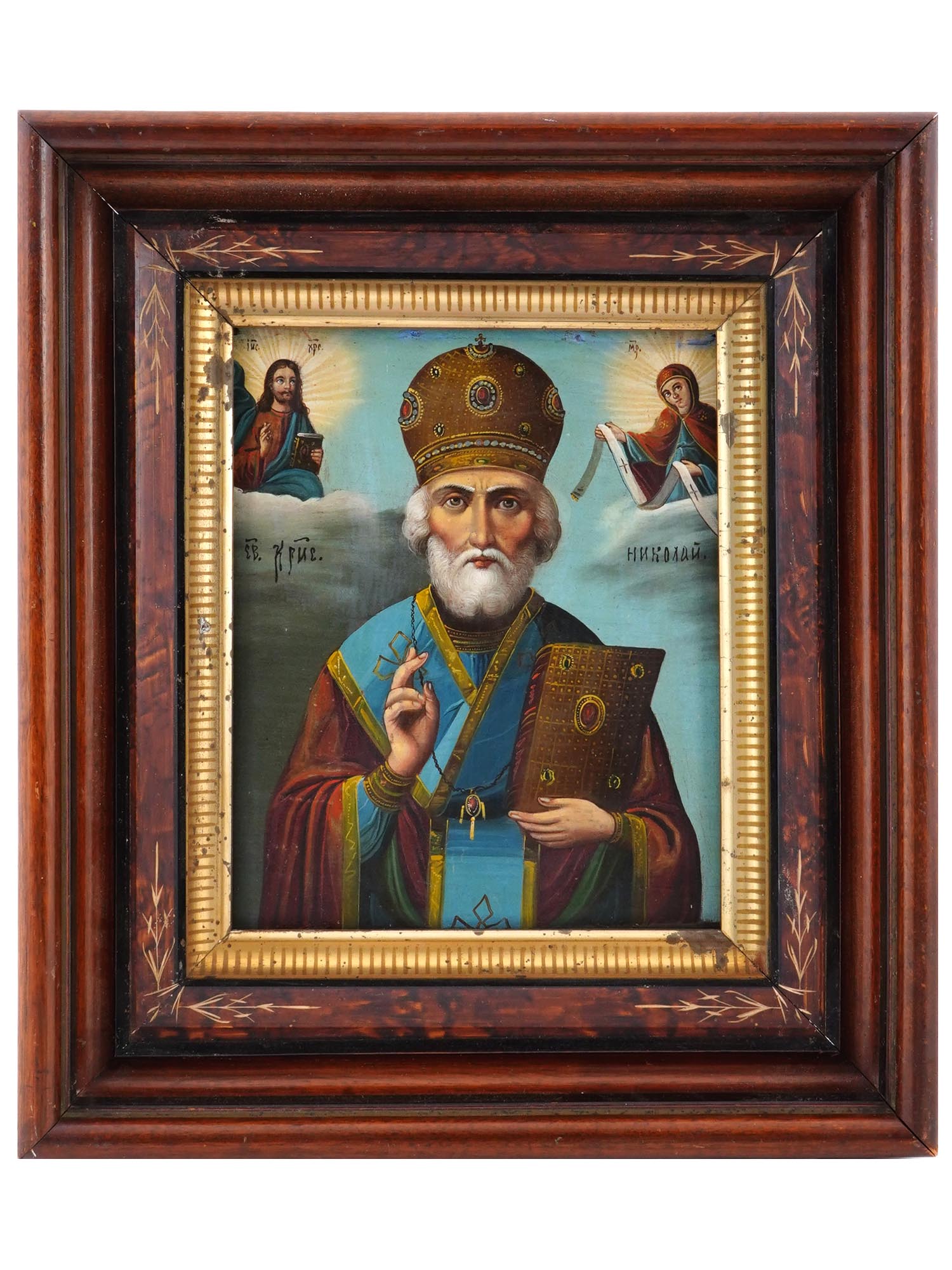 ANTIQUE RUSSIAN ICON OF SAINT NICHOLAS OF MYRA PIC-0