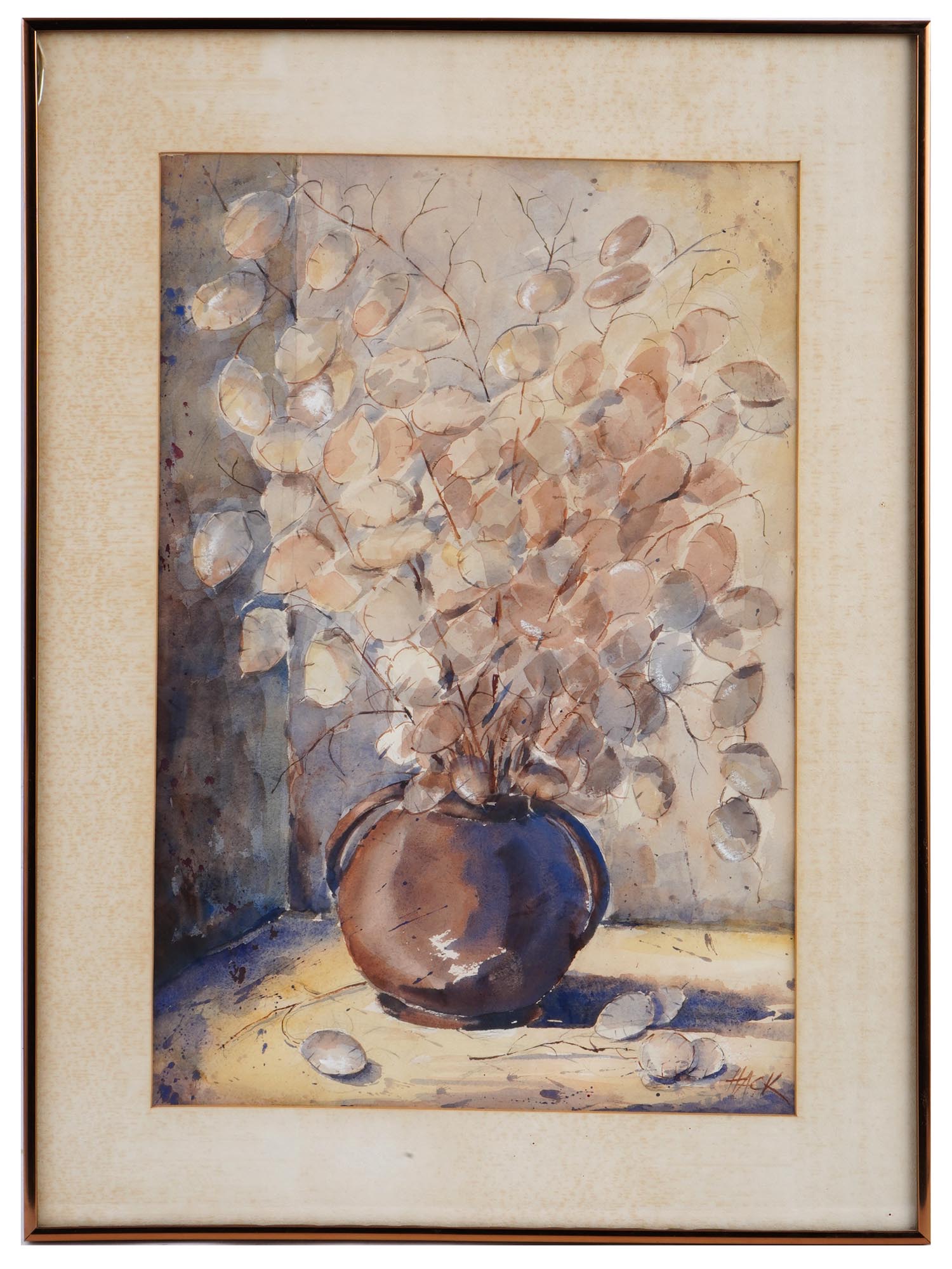 STILL LIFE WATERCOLOR PAINTING SIGNED BY BOB HACK PIC-0