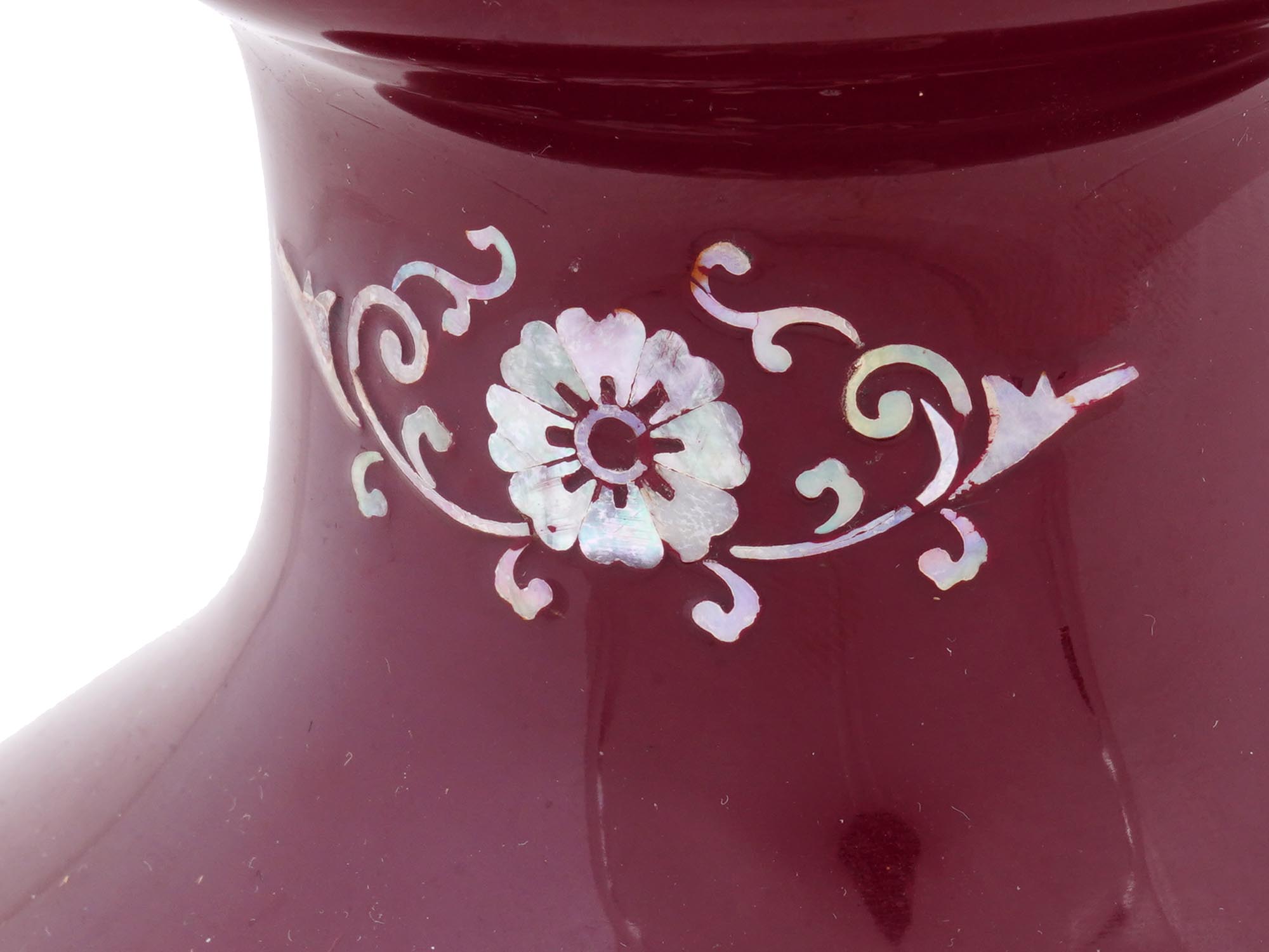 KOREAN LACQUERED VASE WITH MOTHER OF PEARL INLAY PIC-7