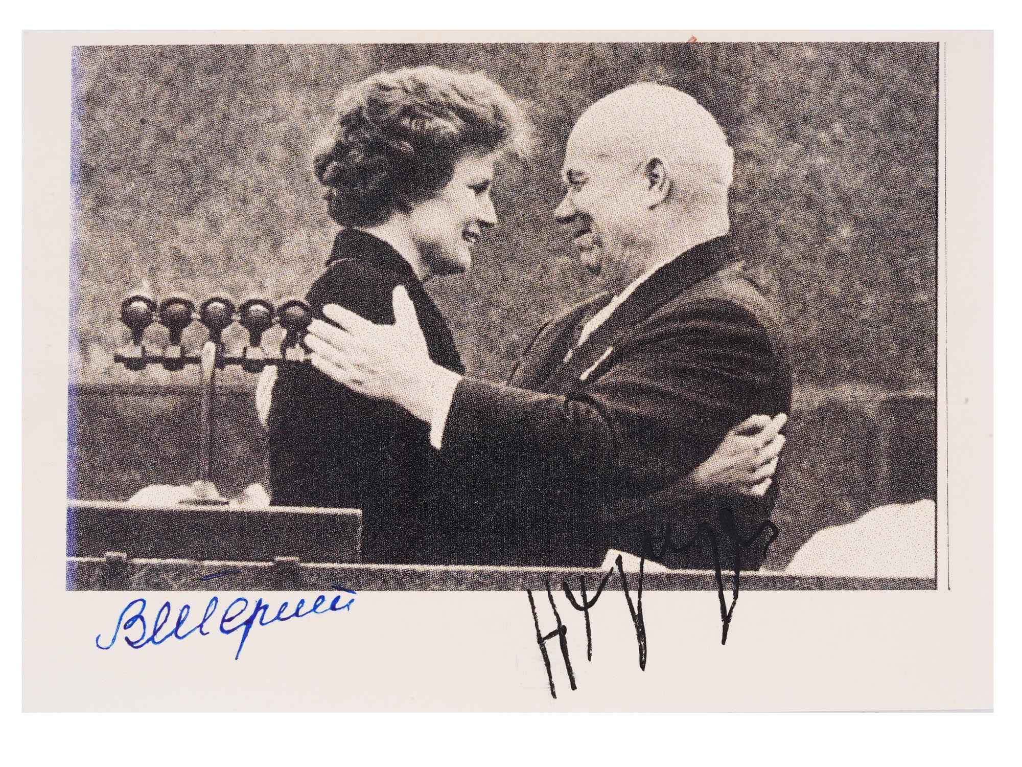 SOVIET SPACE TERESHKOVA KHRUSHCHEV AUTOGRAPH PHOTO PIC-0