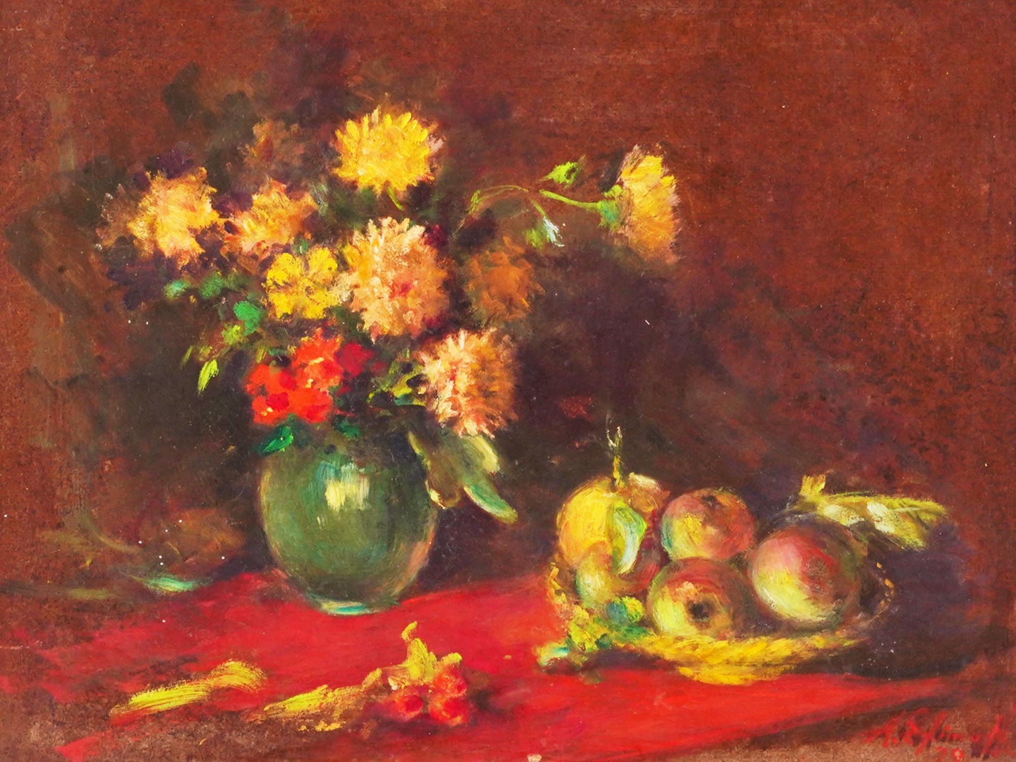 RUSSIAN STILL LIFE OIL PAINTING BY ANATOLE EFIMOFF PIC-1