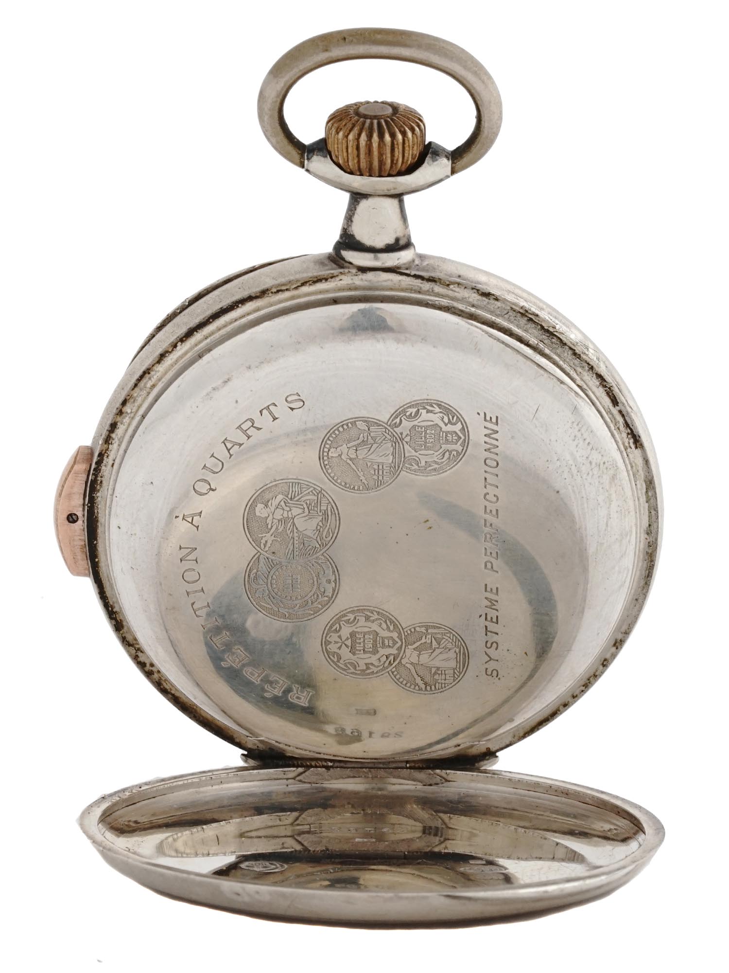 ANTIQUE 800 SILVER MUSICAL POCKET WATCH BY TISSOT PIC-3