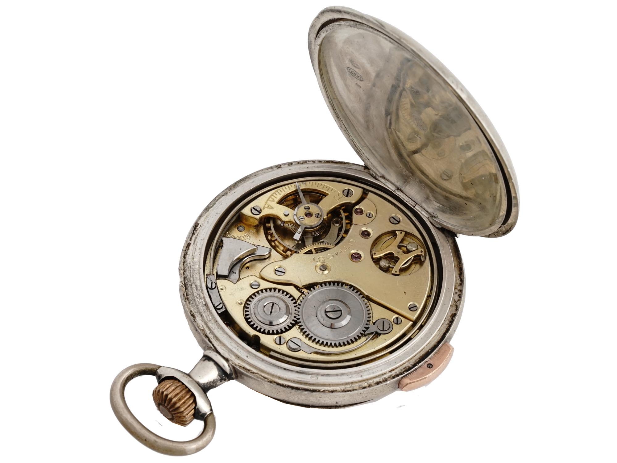 ANTIQUE 800 SILVER MUSICAL POCKET WATCH BY TISSOT PIC-4