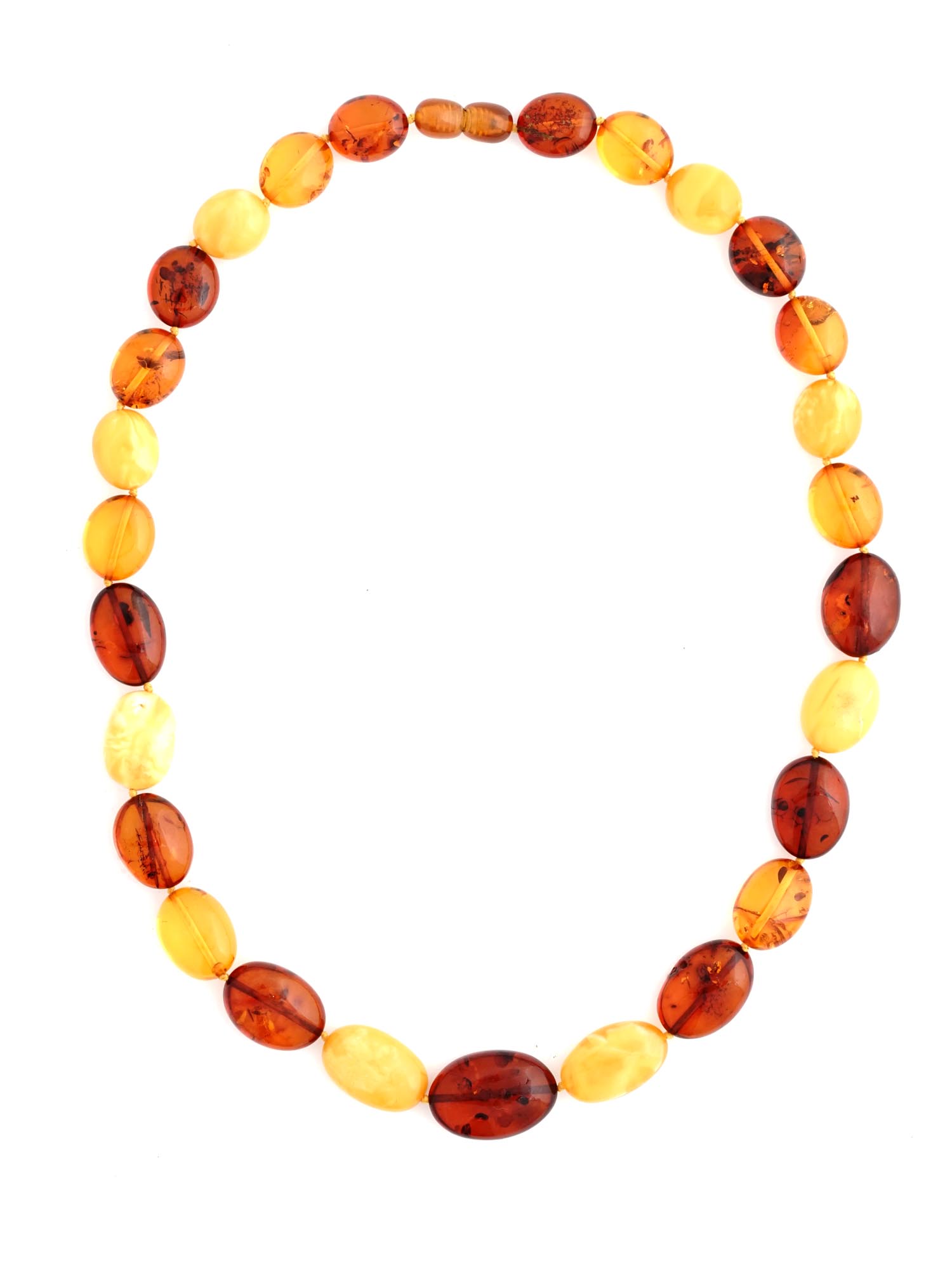 VINTAGE MIXED NATURAL AMBER BEADED NECKLACE PIC-1